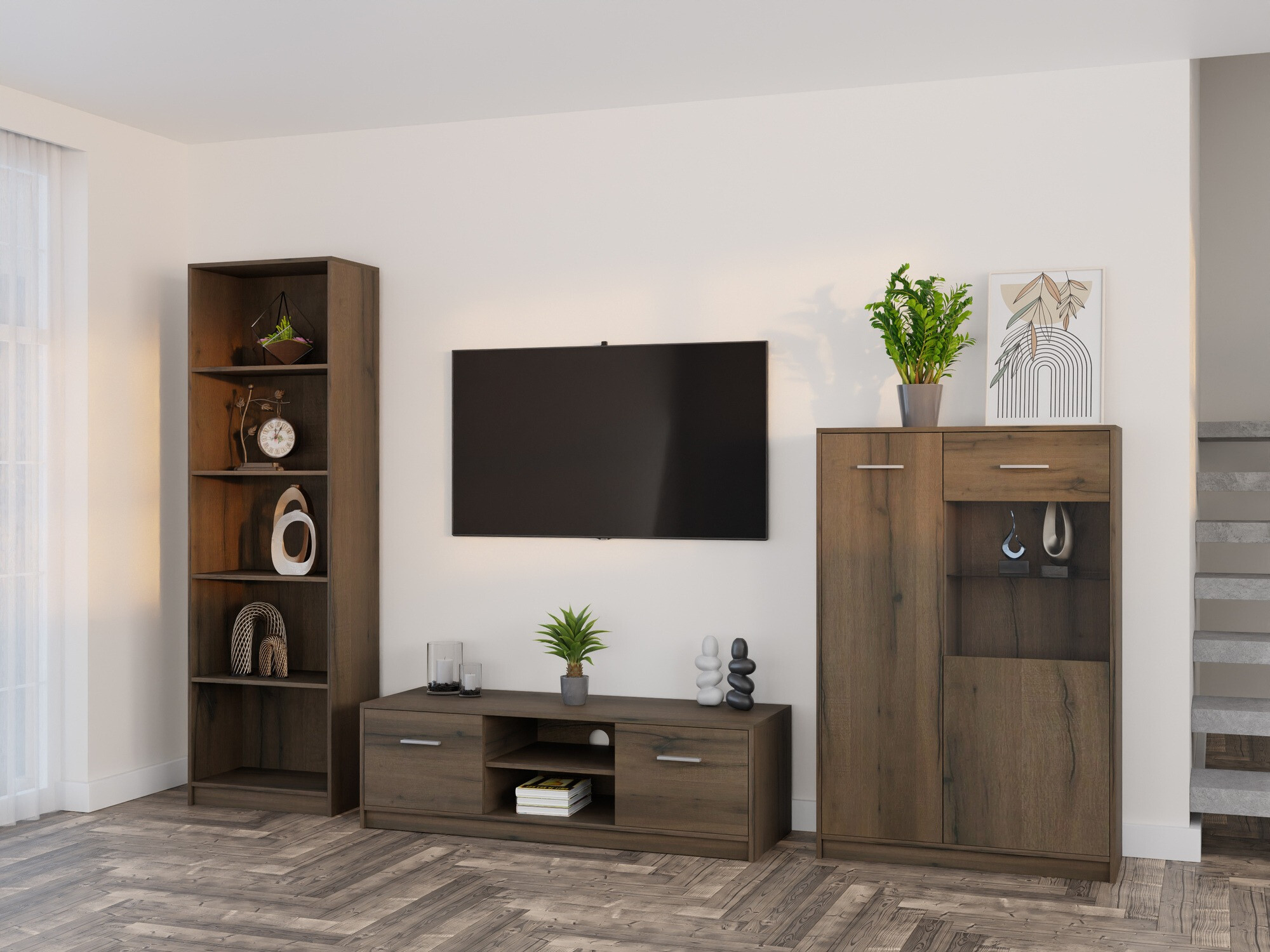 Woonkamerset Novsore 164 (Donkere eik)