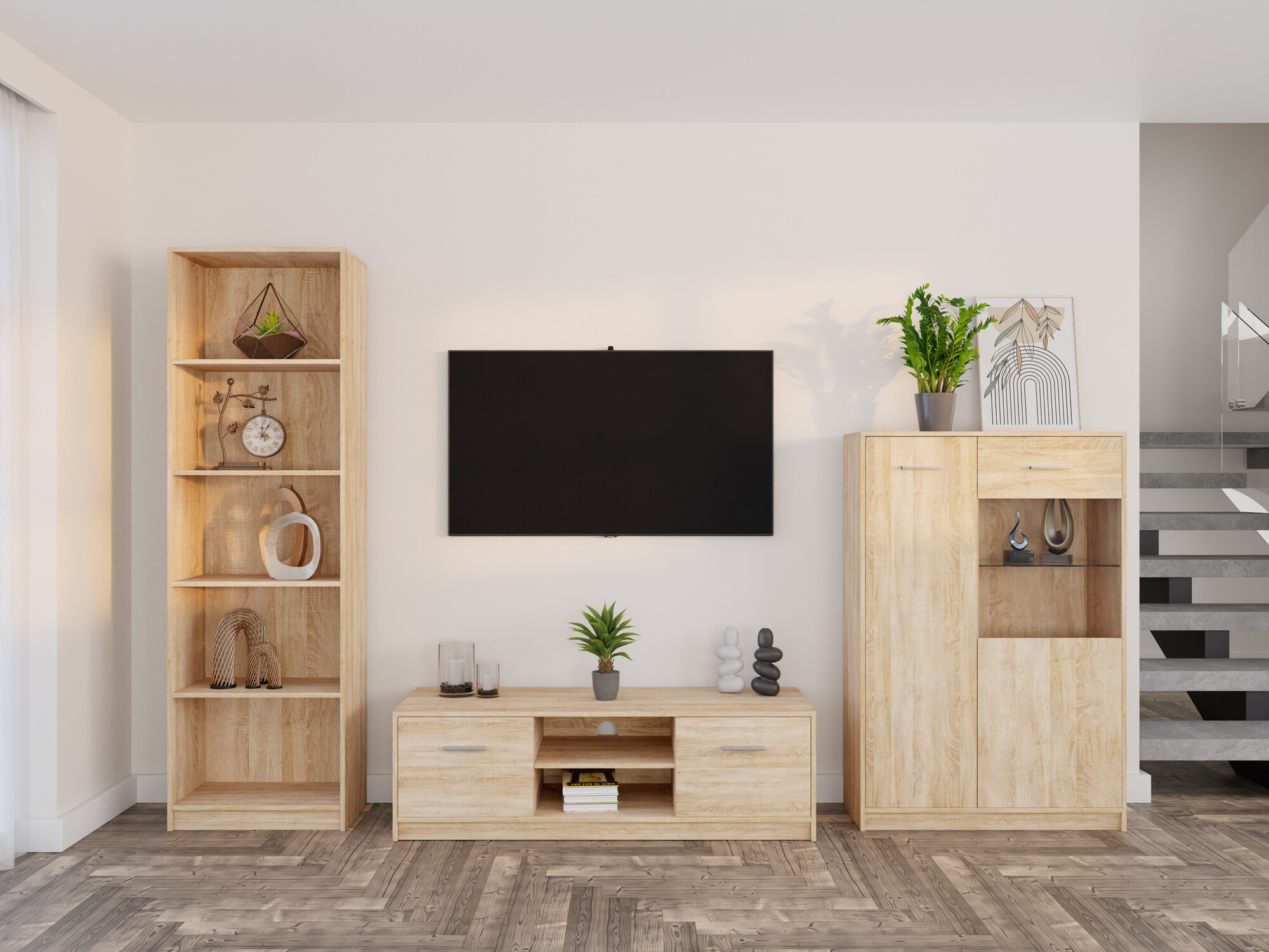 Woonkamerset Novsore 164 (Sonoma eik)