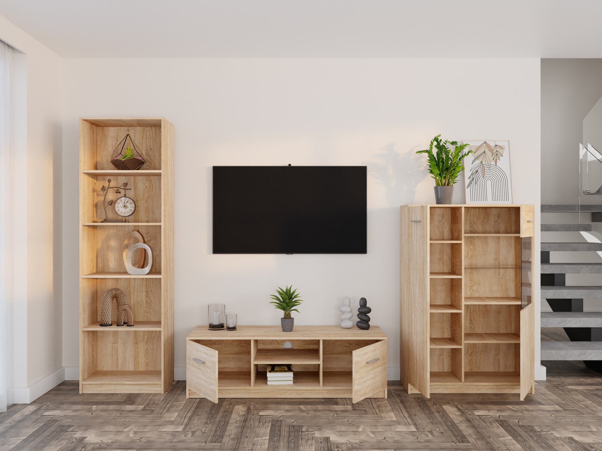 Woonkamerset Novsore 164 (Sonoma eik)