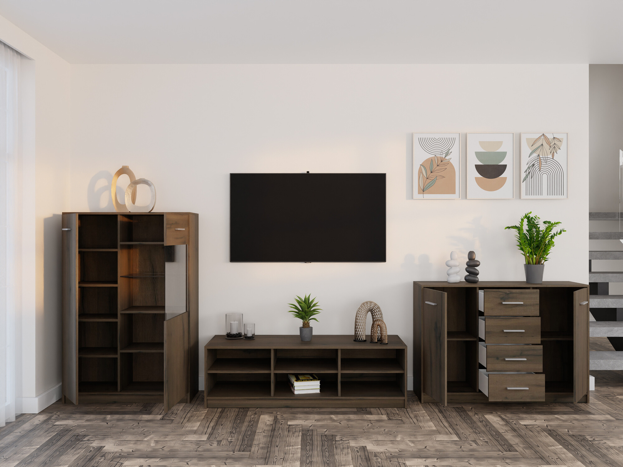 Woonkamerset Novsore 165 (Donkere eik)