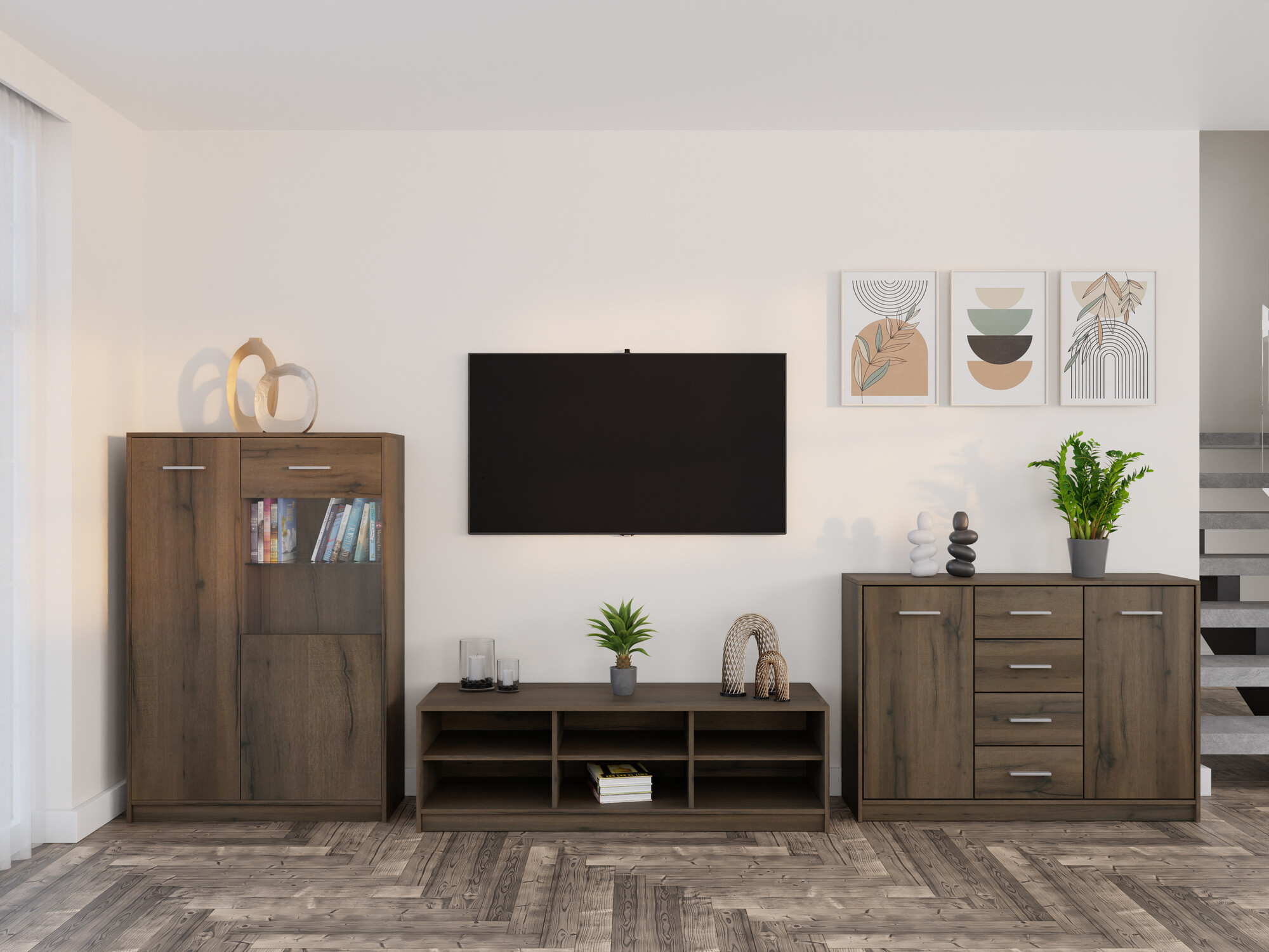 Woonkamerset Novsore 165 (Donkere eik)