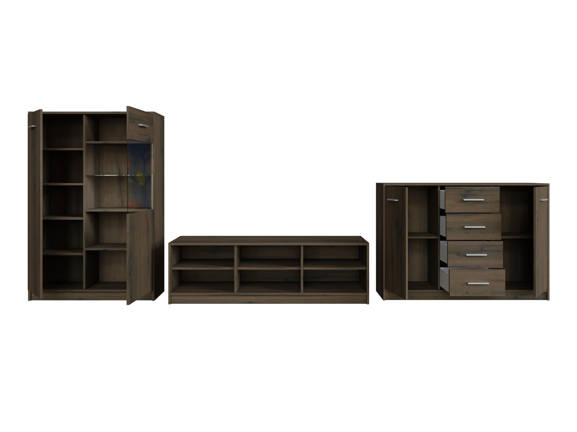 Woonkamerset Novsore 165 (Donkere eik)