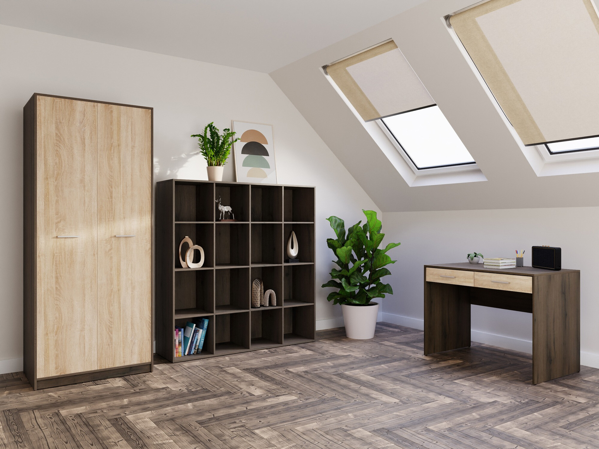 Thuiskantoorset Novsore 166 (Donkere eik + Sonoma eik)