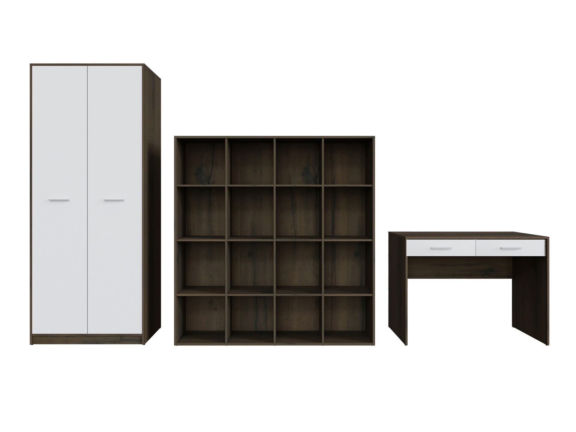 Thuiskantoorset Novsore 166 (Donkere eik + Wit)