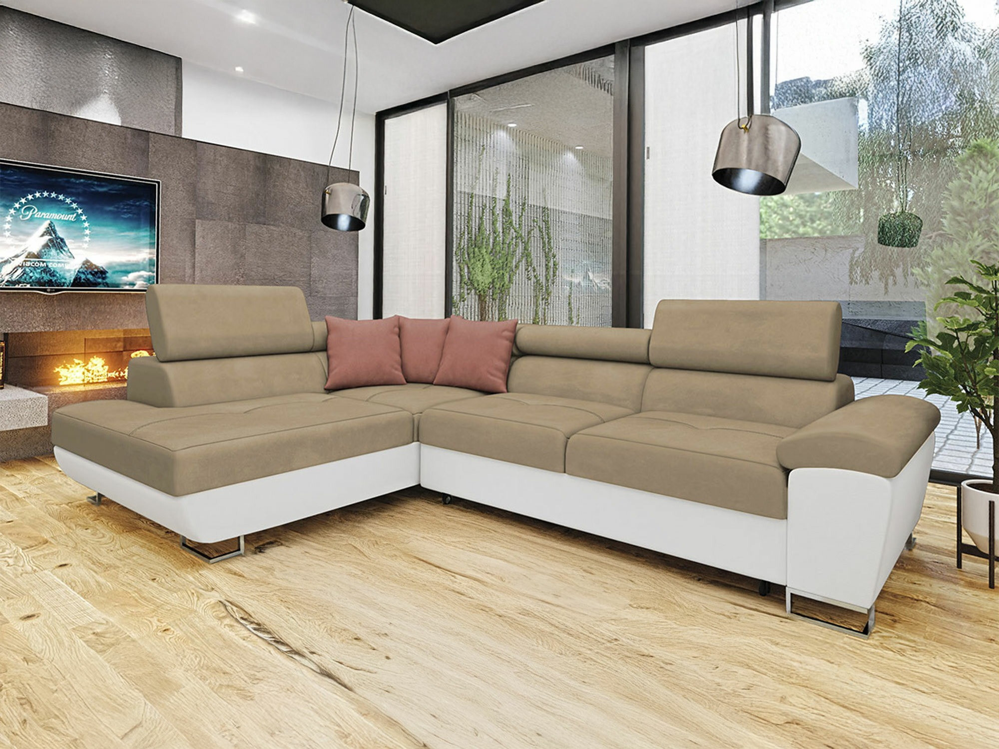 Hoekbank Comfivo 166 (Soft 017 + Uttario Velvet 2979 + Uttario Velvet 2955)