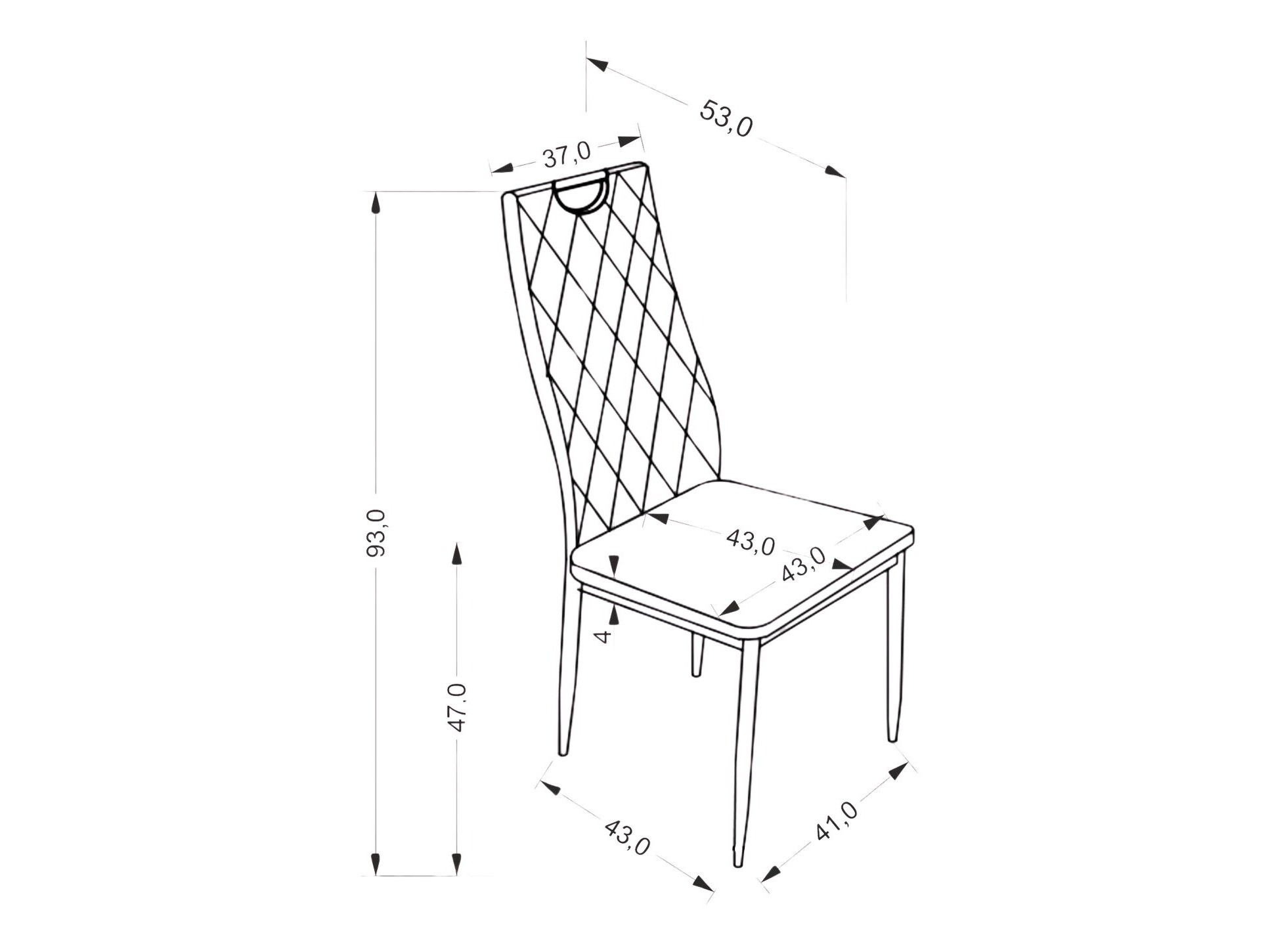 Stoel Houston 1921 (Zwart)