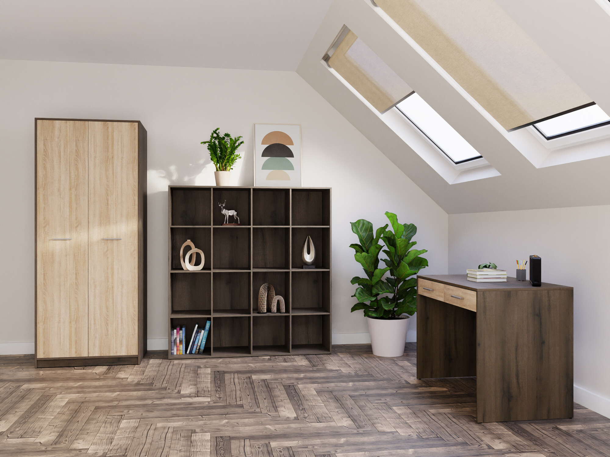 Thuiskantoorset Novsore 166 (Donkere eik + Sonoma eik)