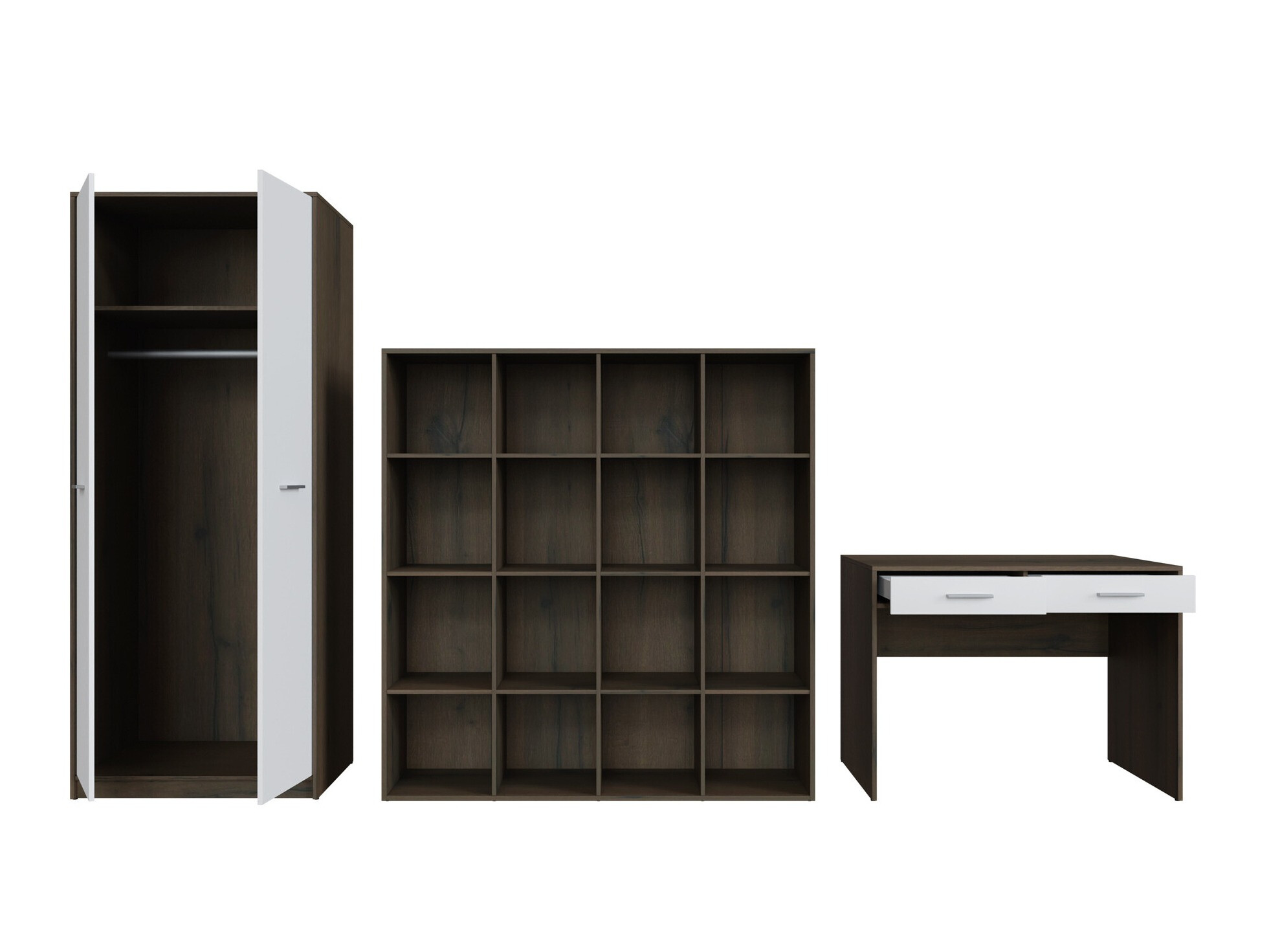 Thuiskantoorset Novsore 166 (Donkere eik + Wit)