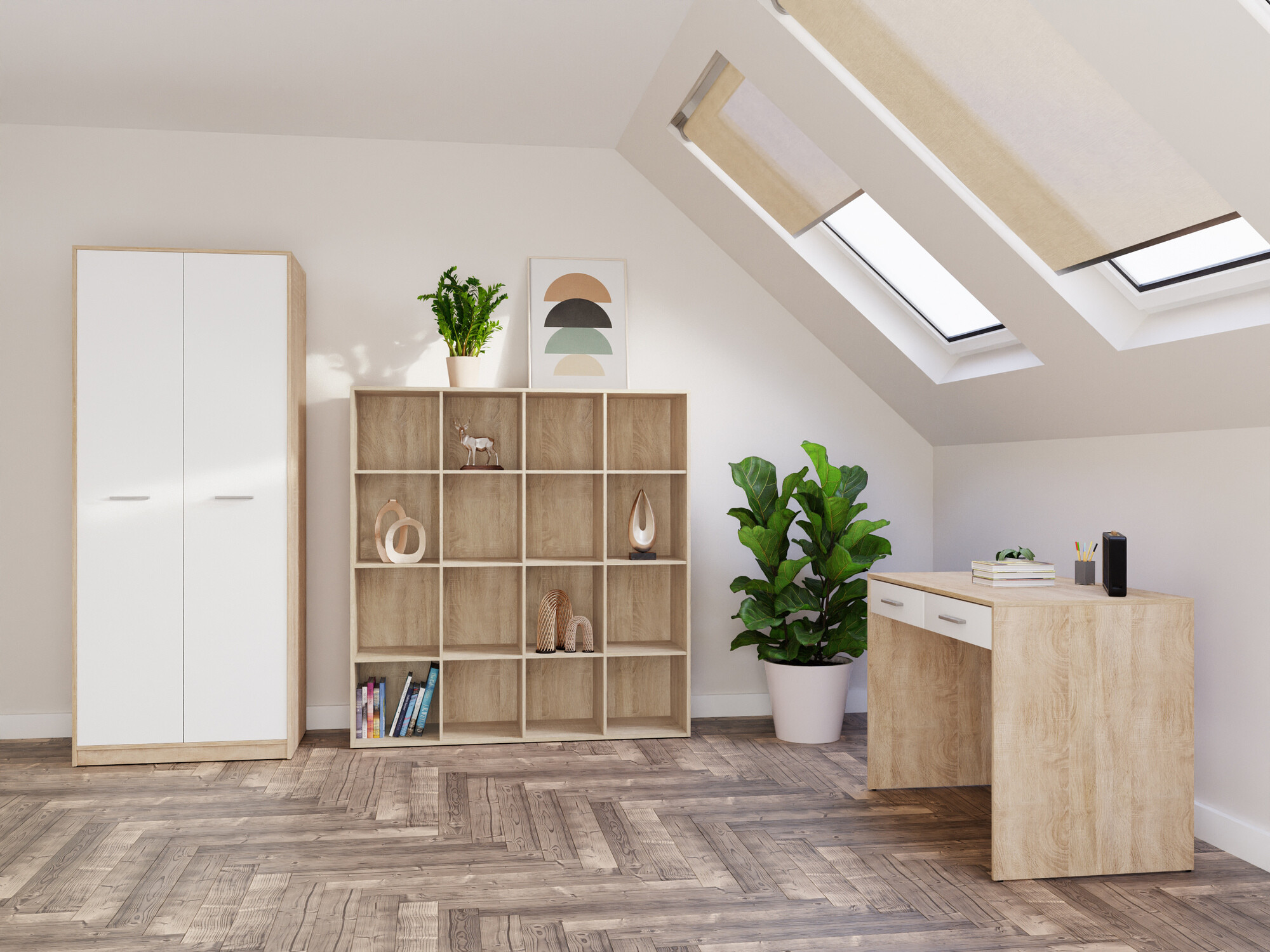 Thuiskantoorset Novsore 166 (Sonoma eik + Wit)