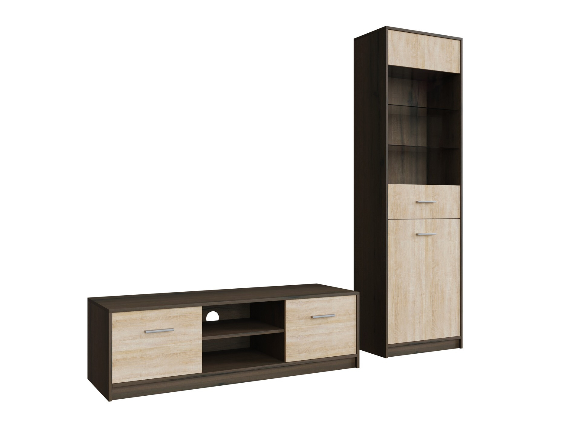 Woonkamerset Novsore 161 (Donkere eik + Sonoma eik)