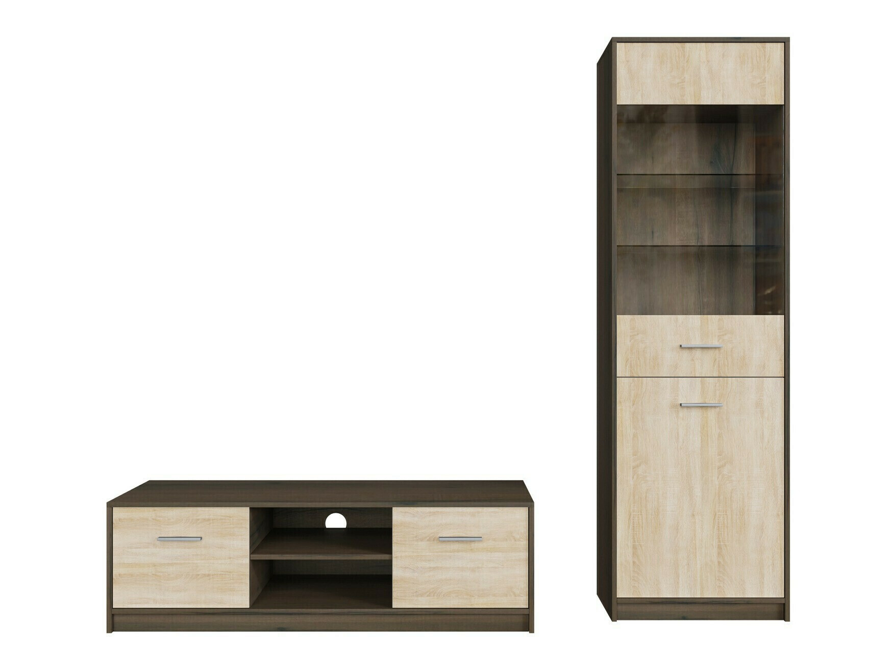 Woonkamerset Novsore 161 (Donkere eik + Sonoma eik)