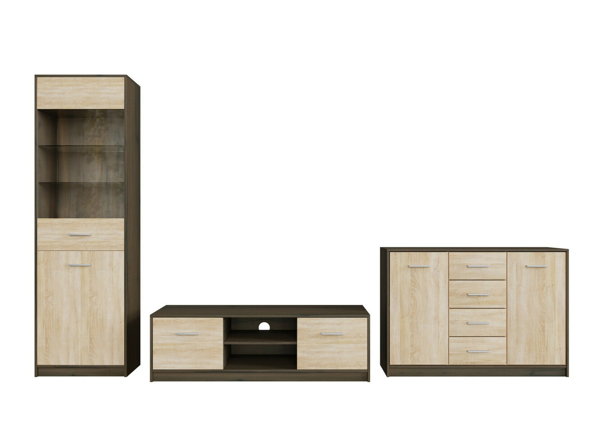 Woonkamerset Novsore 162 (Donkere eik + Sonoma eik)