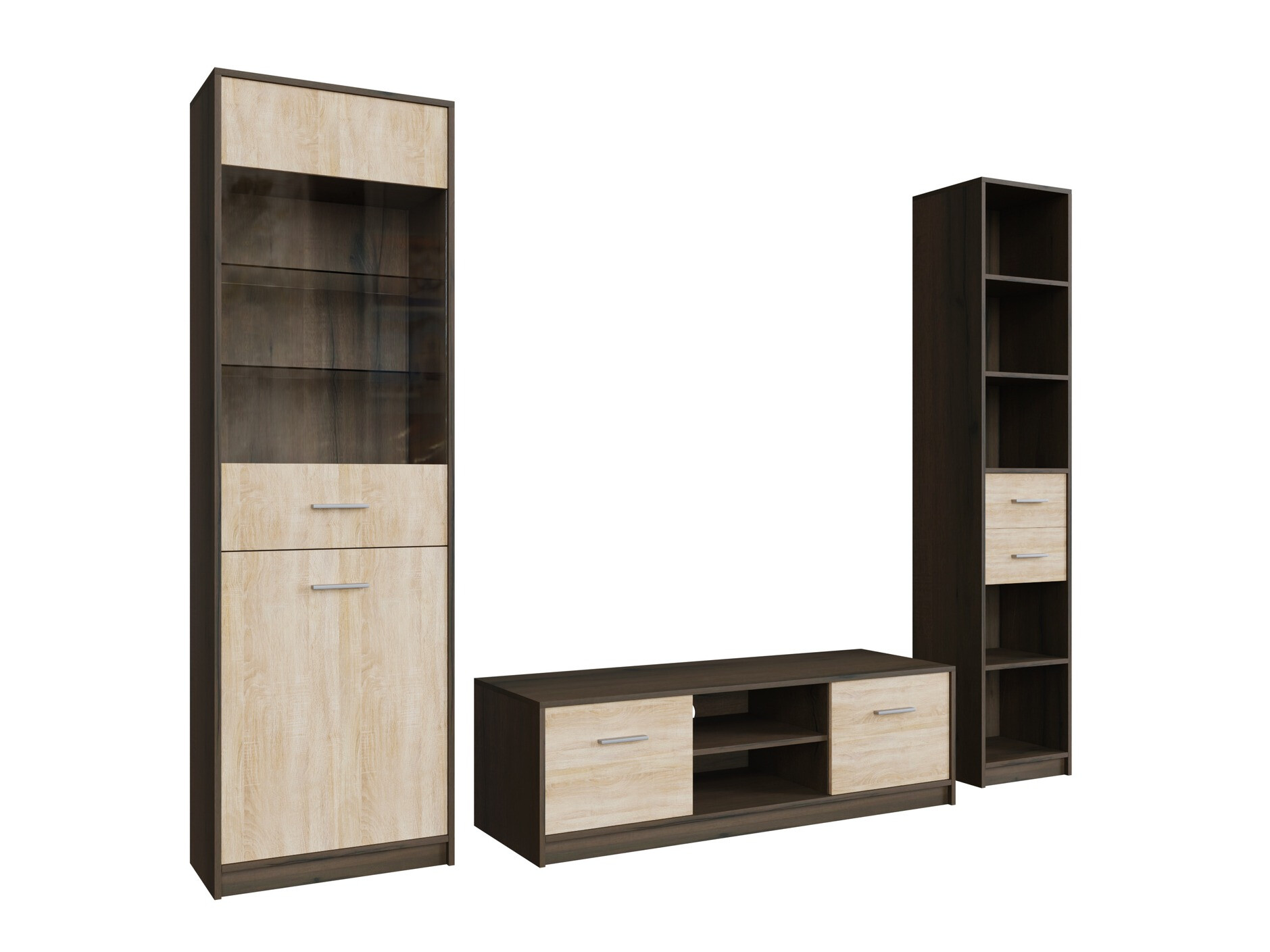 Woonkamerset Novsore 163 (Donkere eik + Sonoma eik)