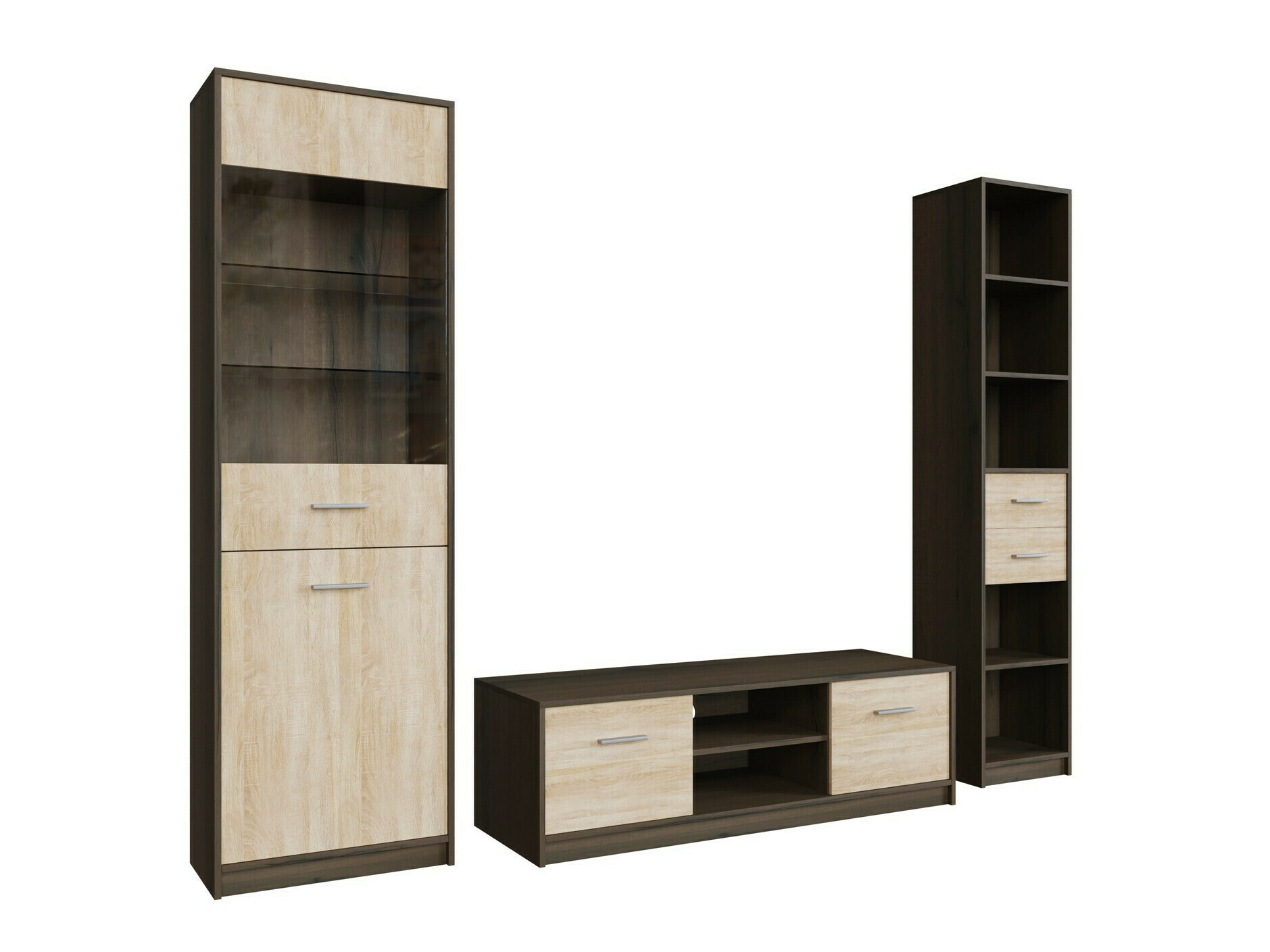 Woonkamerset Novsore 163 (Donkere eik + Sonoma eik)