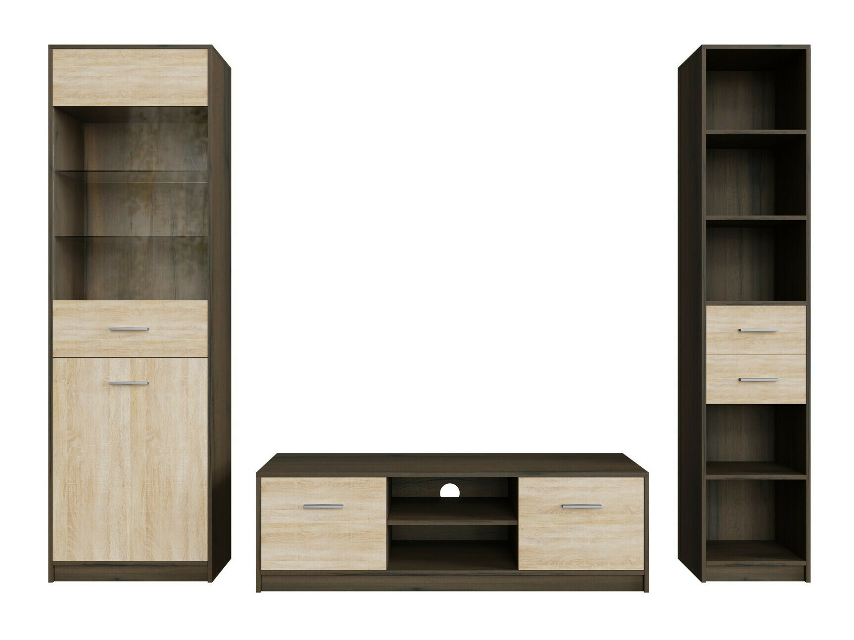 Woonkamerset Novsore 163 (Donkere eik + Sonoma eik)
