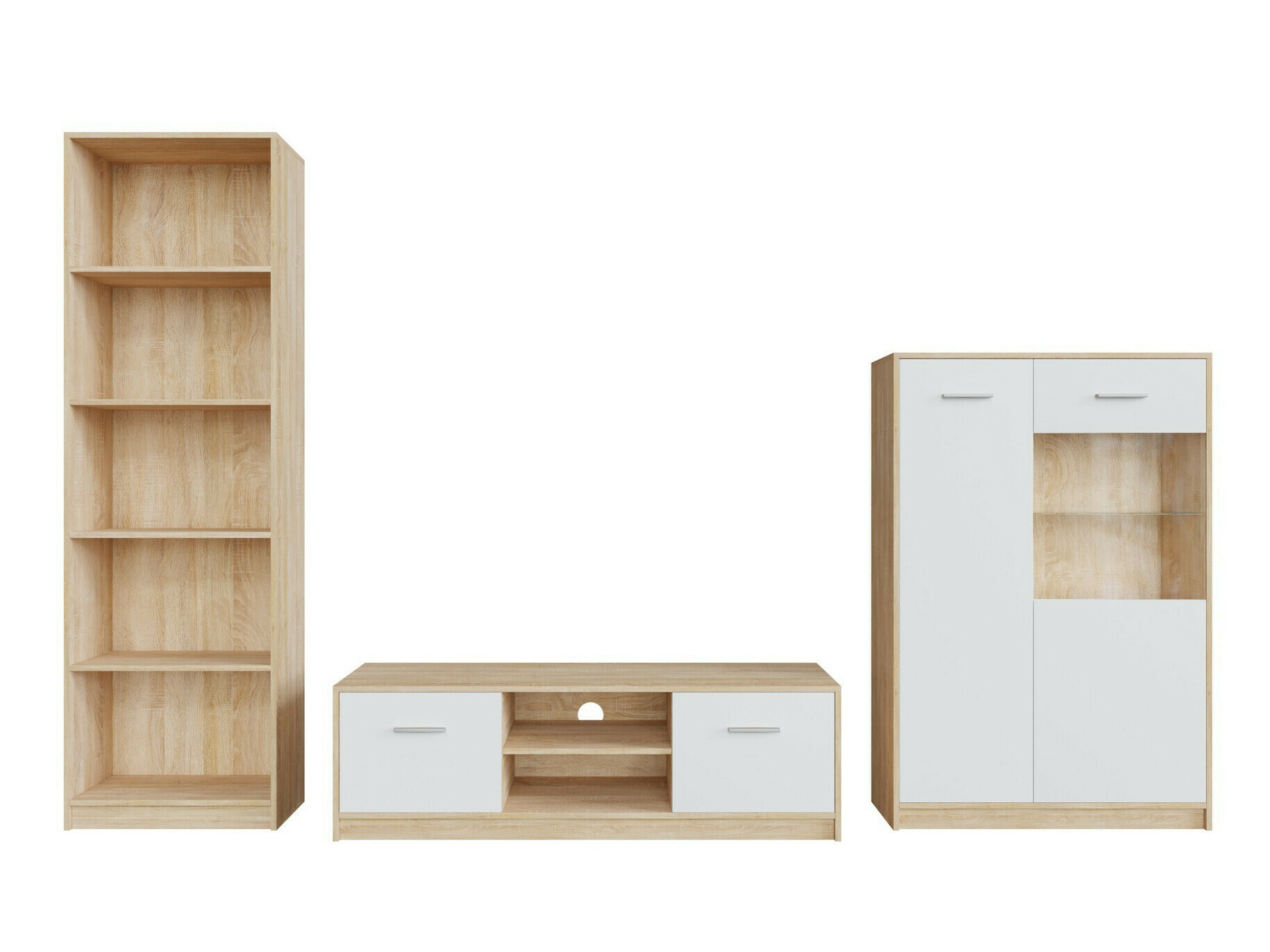 Woonkamerset Novsore 164 (Sonoma eik + Wit)