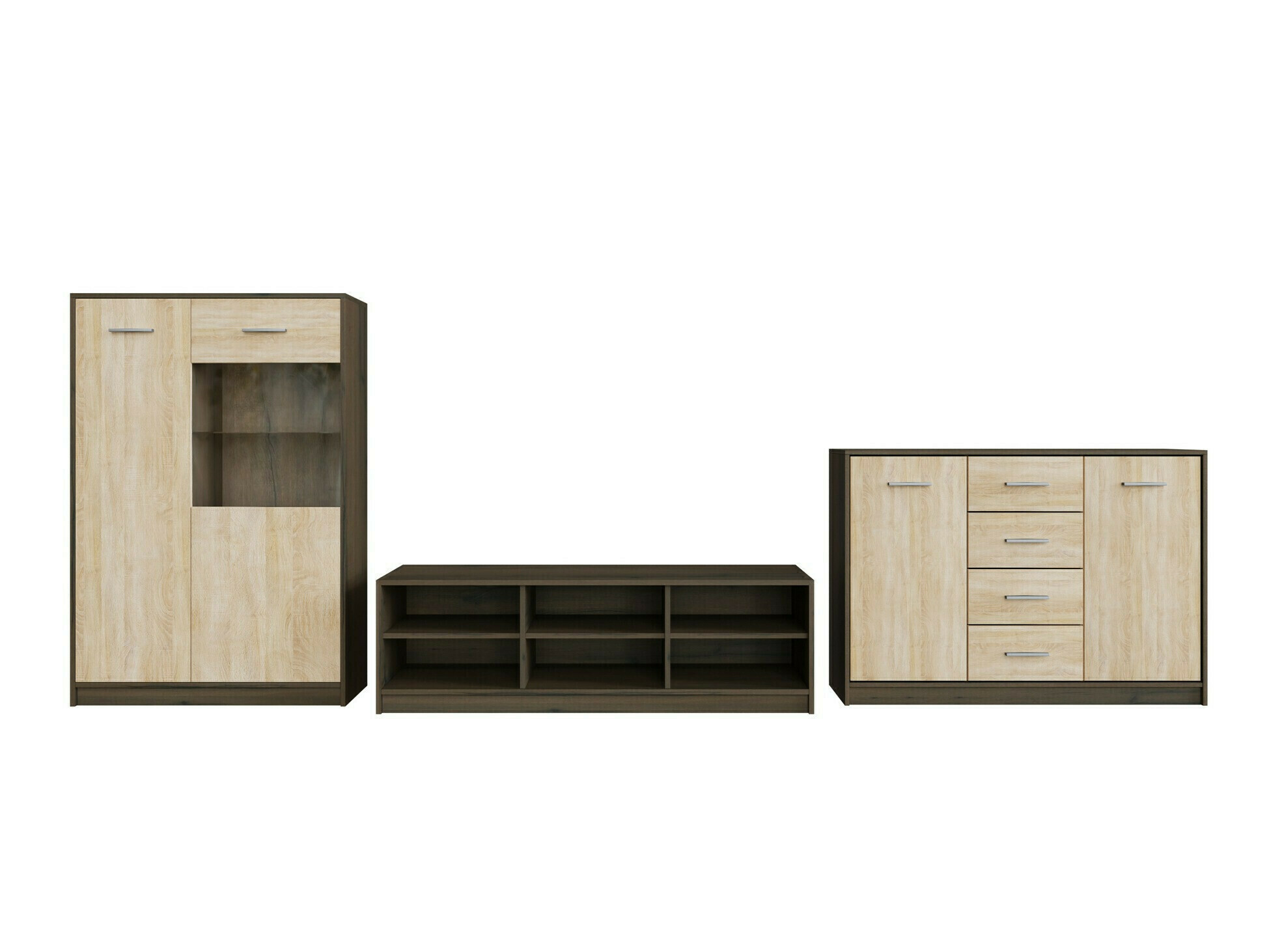 Woonkamerset Novsore 165 (Donkere eik + Sonoma eik)