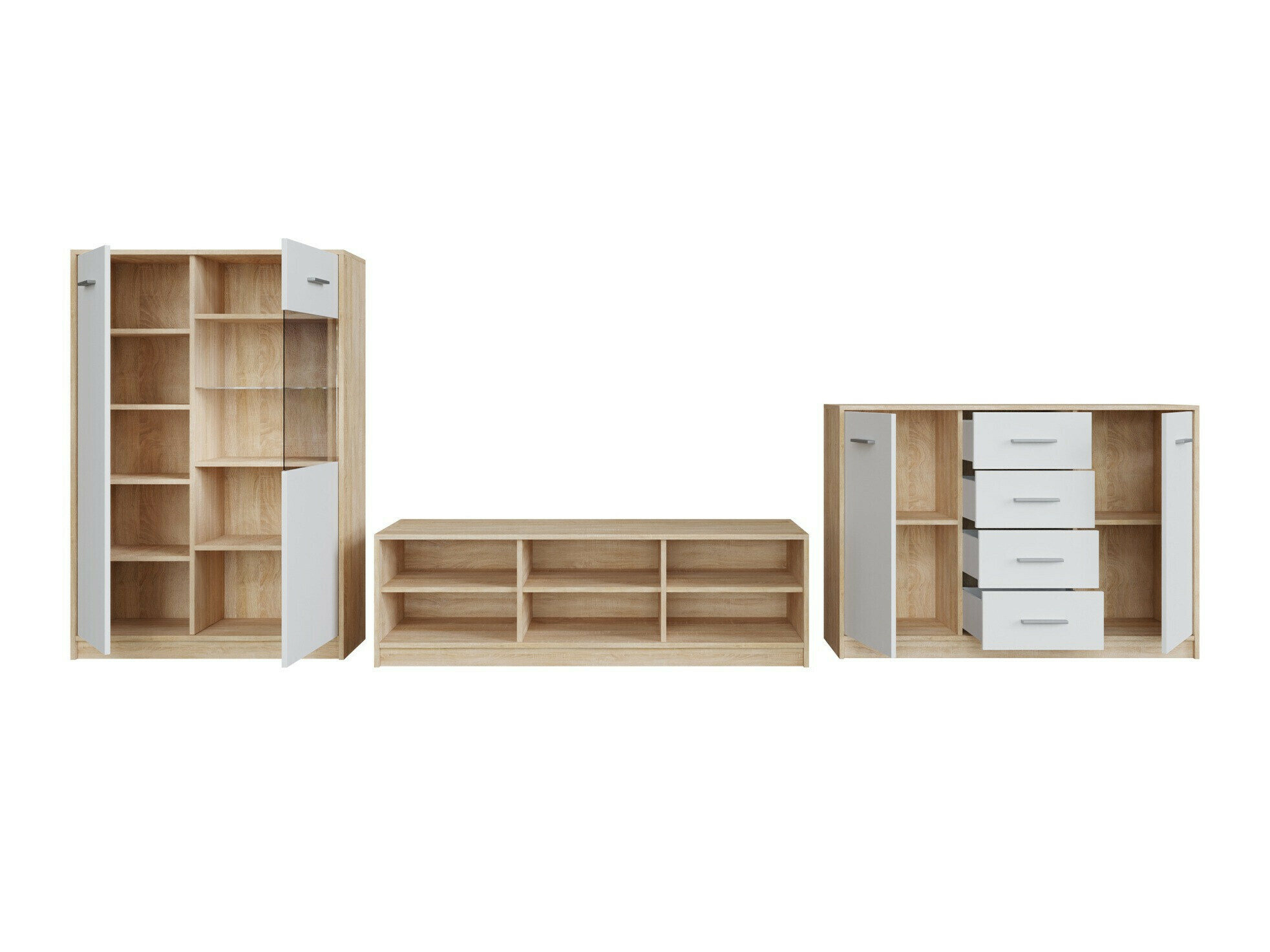 Woonkamerset Novsore 165 (Sonoma eik + Wit)