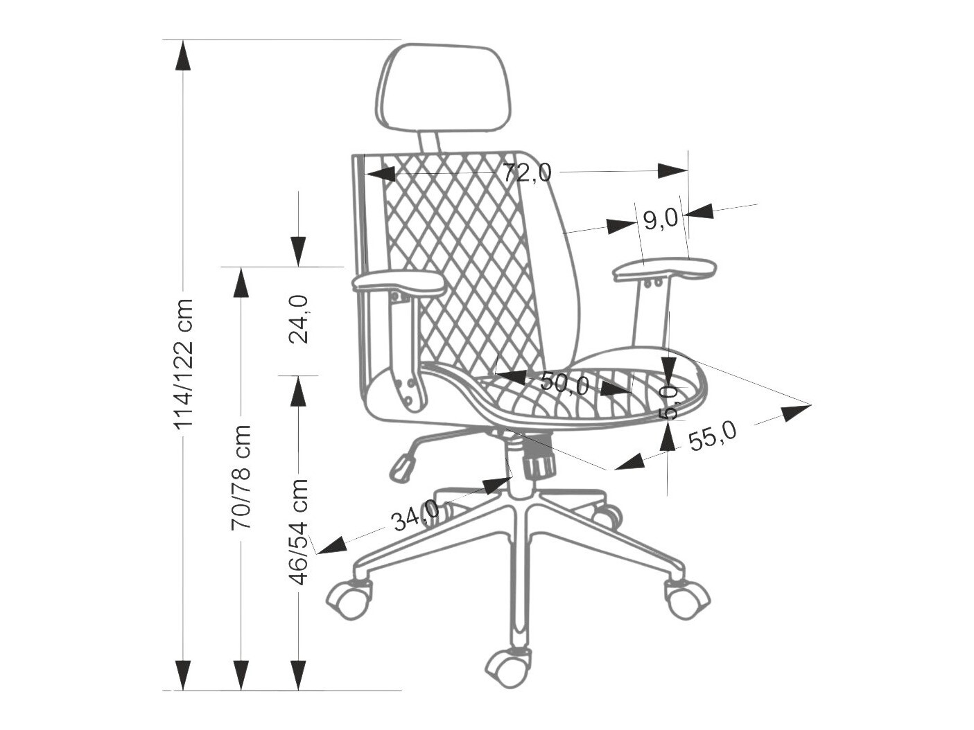 Bureaustoel Houston 1925 (Zwart)