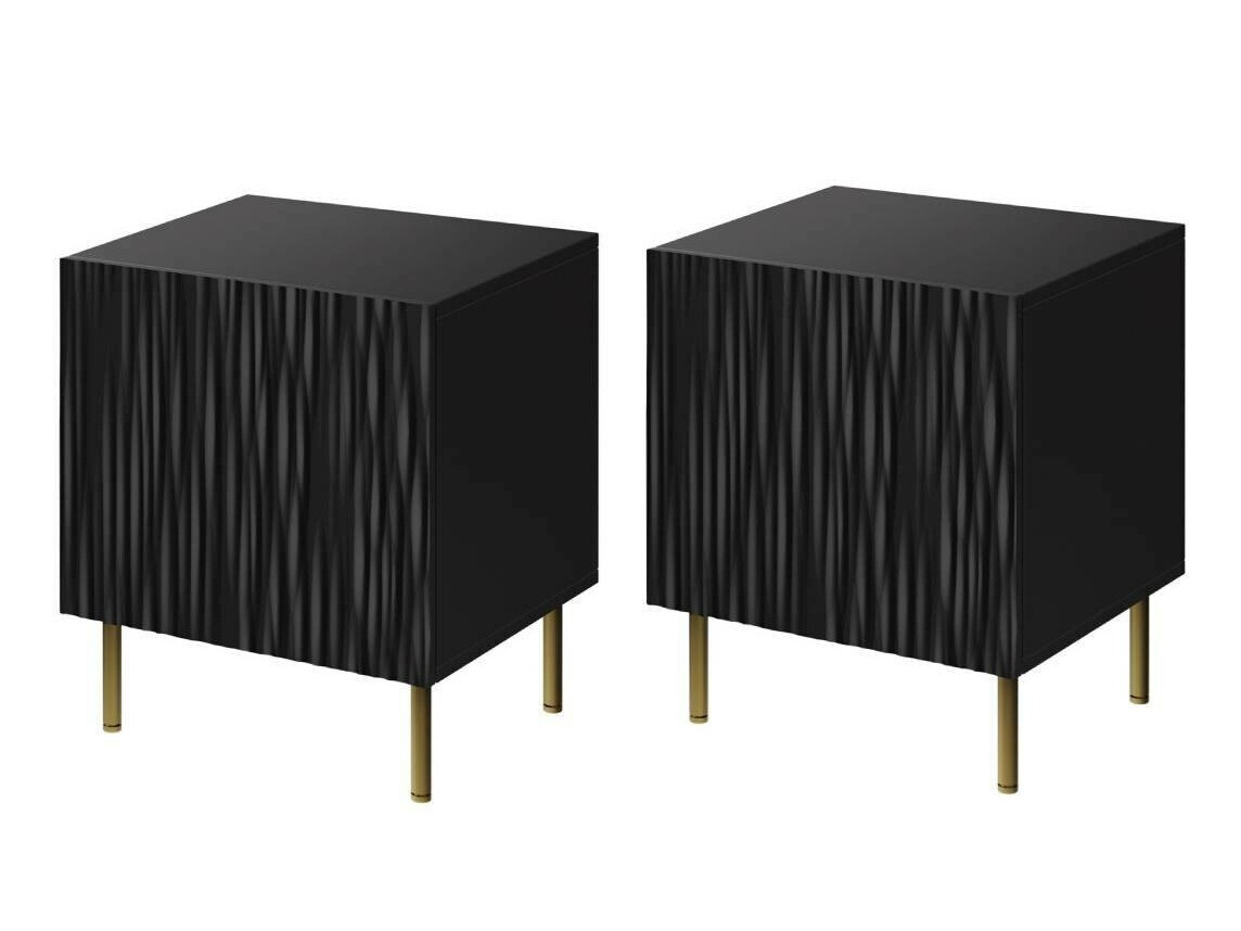 Een set nachtkastjes Lorelbo 102 (Zwart + Gouden)