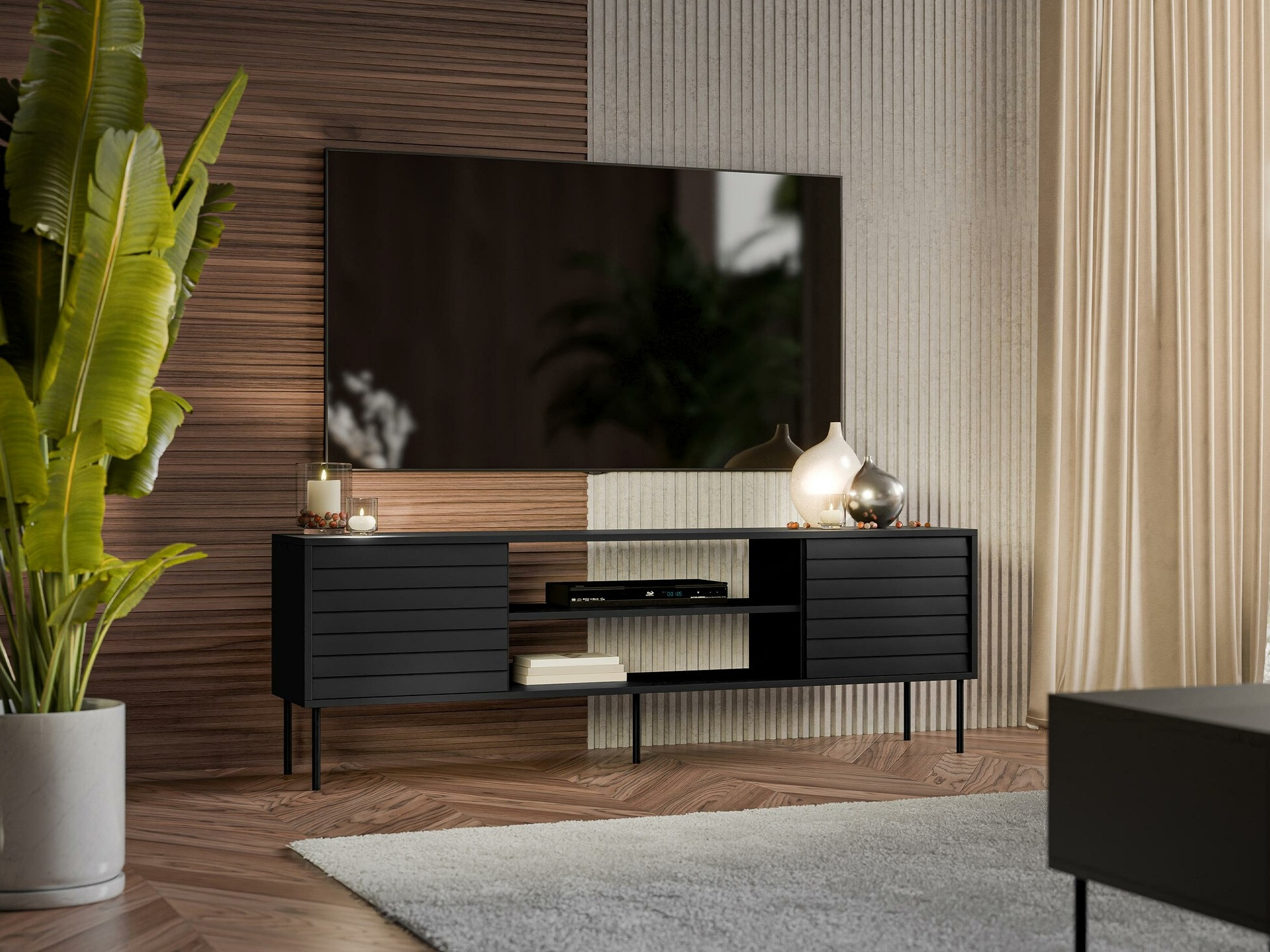 TV-meubel Flosoru 104 (Zwart)