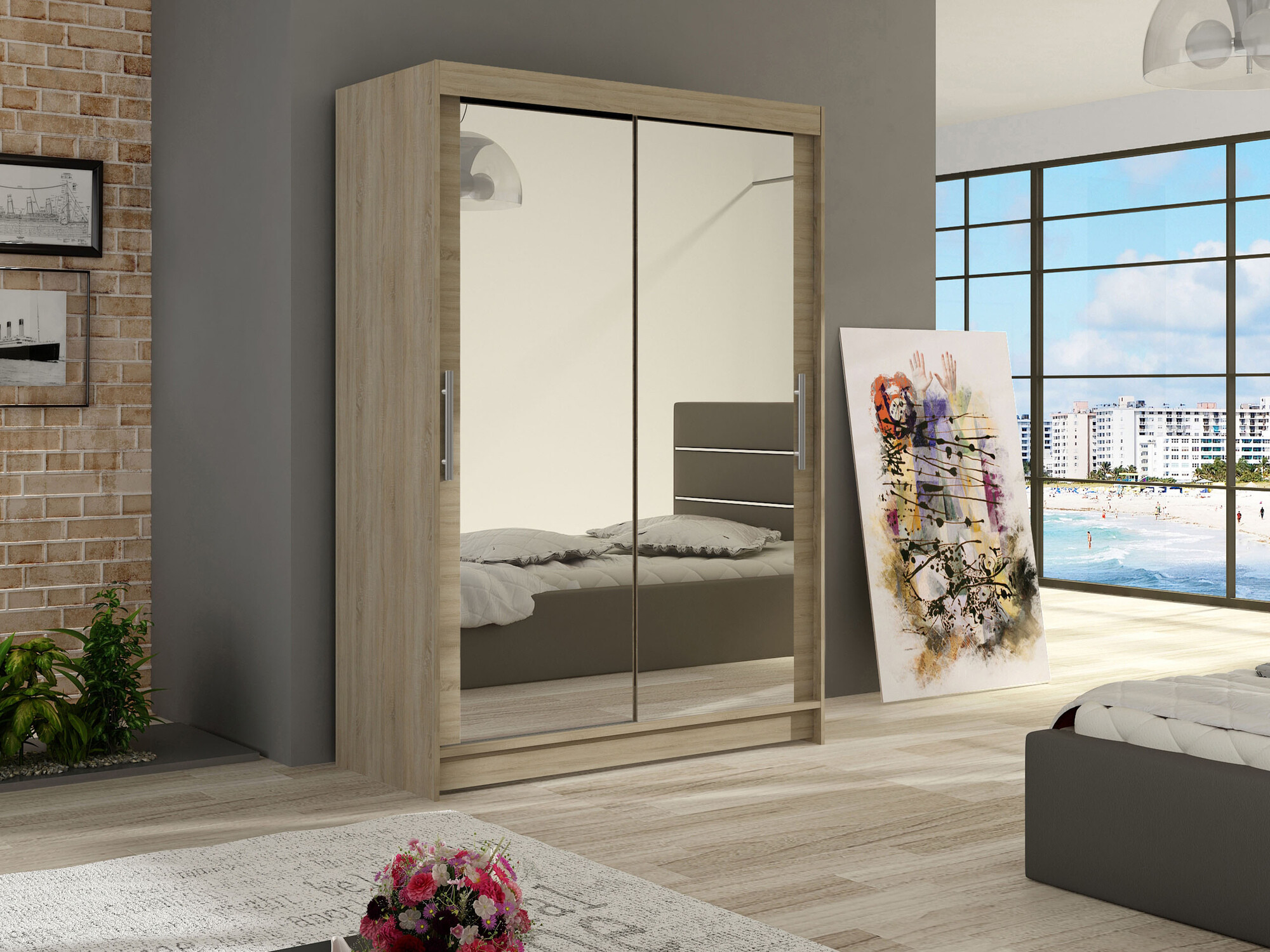 Kledingkast Closico 129 (Sonoma eik)