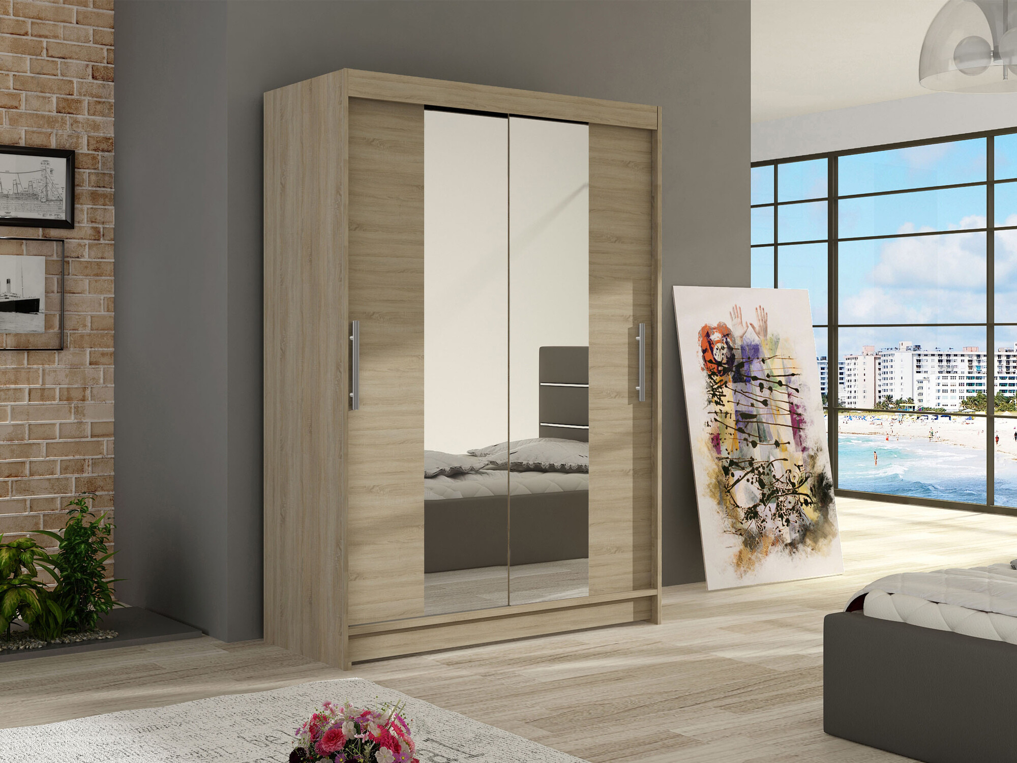 Kledingkast Closico 133 (Sonoma eik)