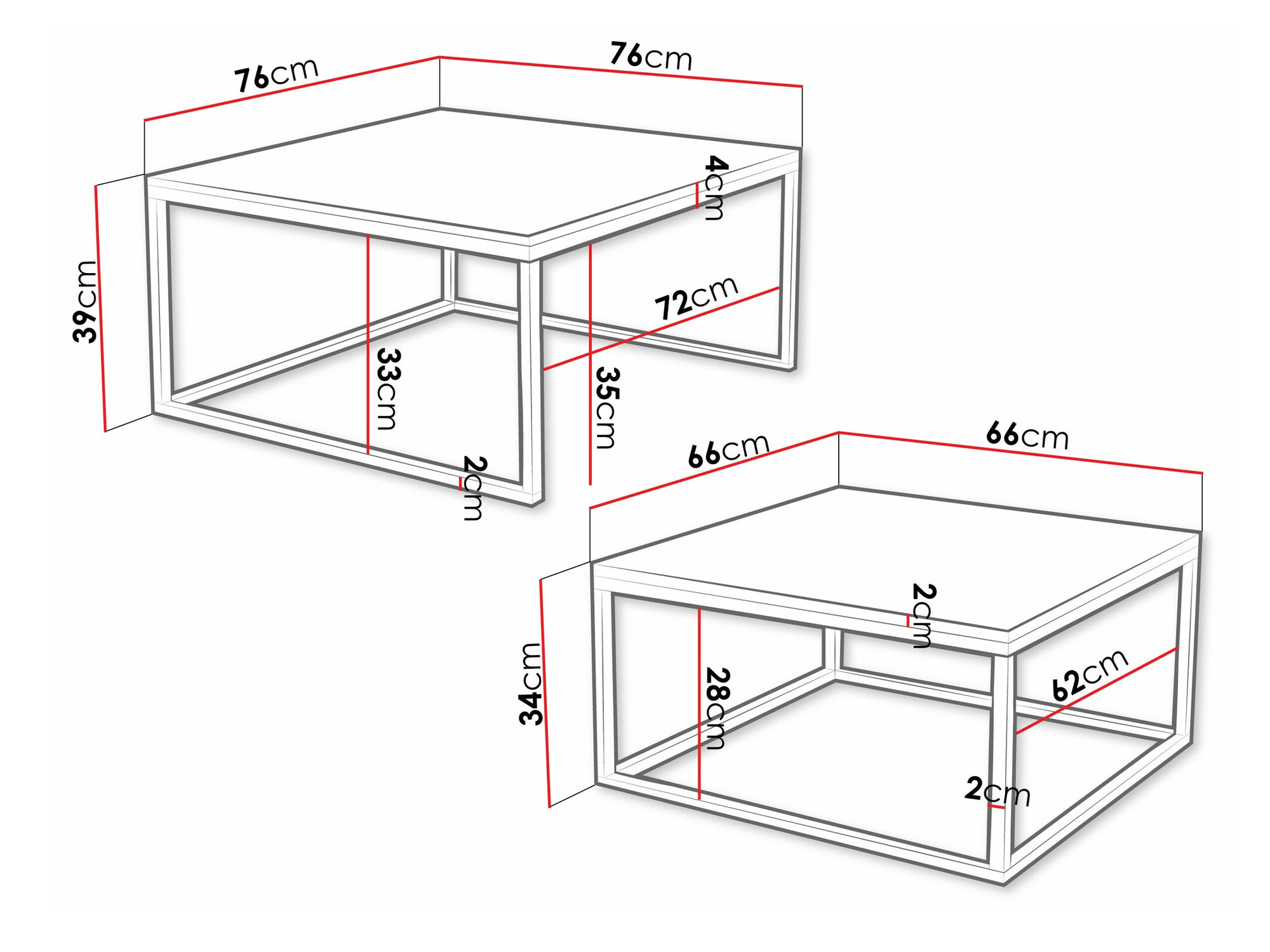 Salontafel set Oswego 101 (Kasjmier + Zwart)