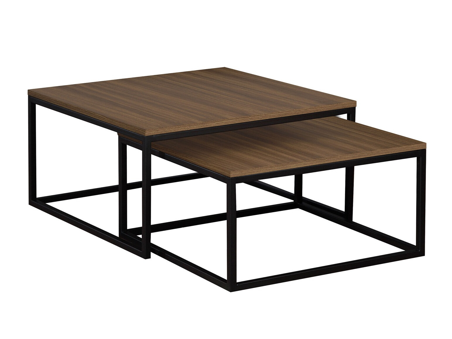 Salontafel set Oswego 101 (Notenhout + Zwart)