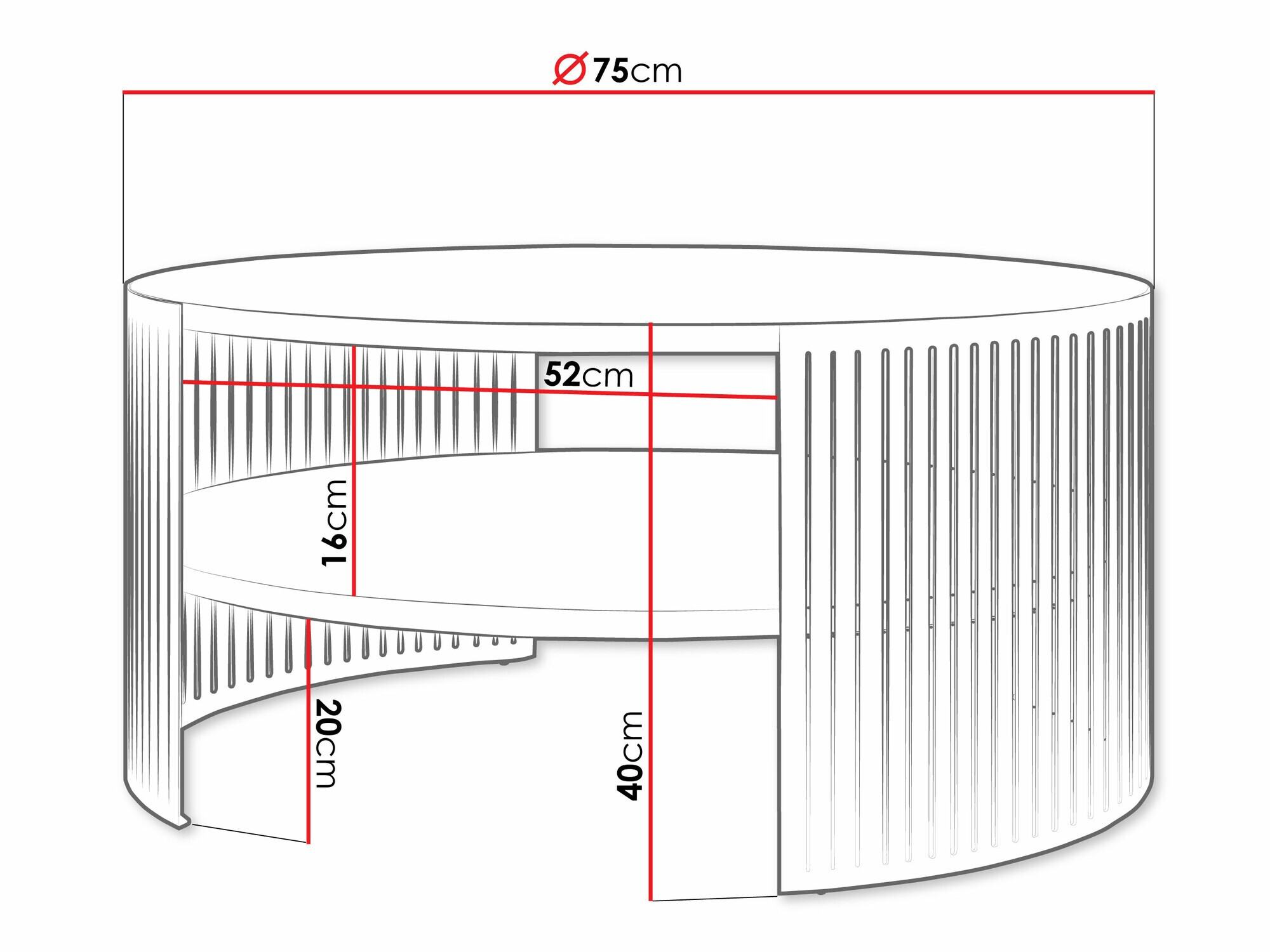 Salontafel Sordore 102 (Zwart + Notenhout)