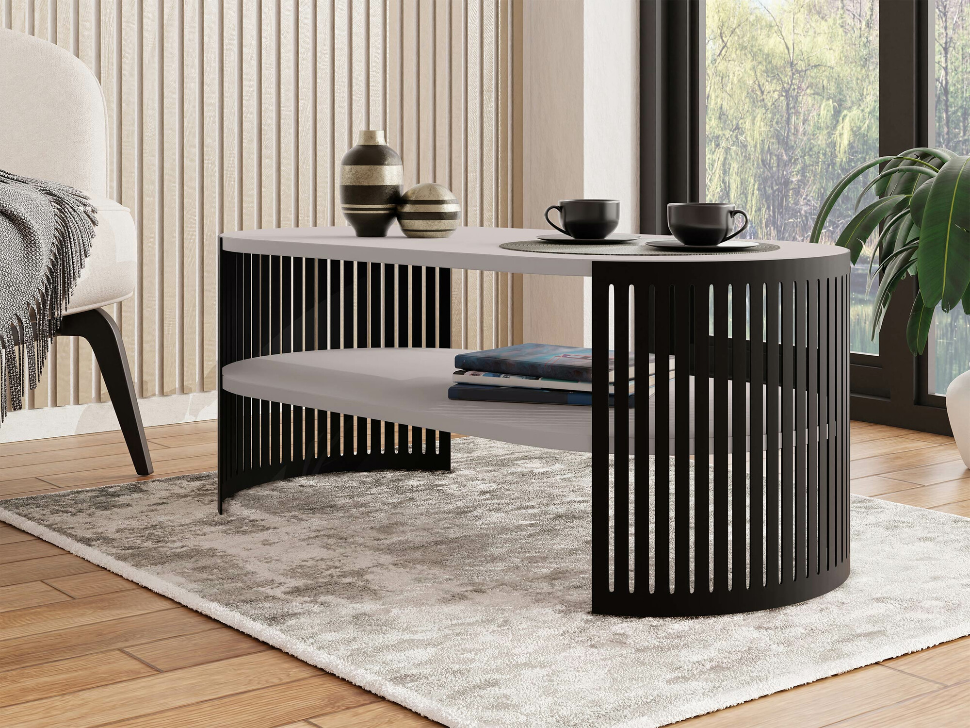 Salontafel Sordore 115 (Zwart + Kasjmier)