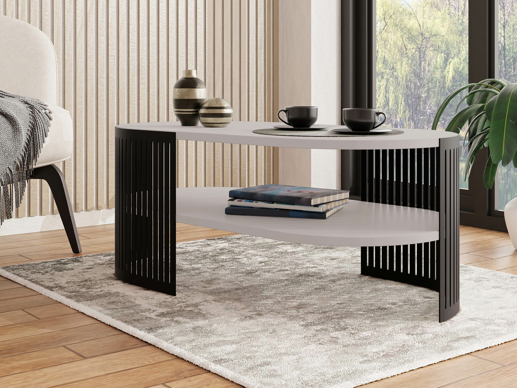 Salontafel Sordore 118 (Zwart + Kasjmier)