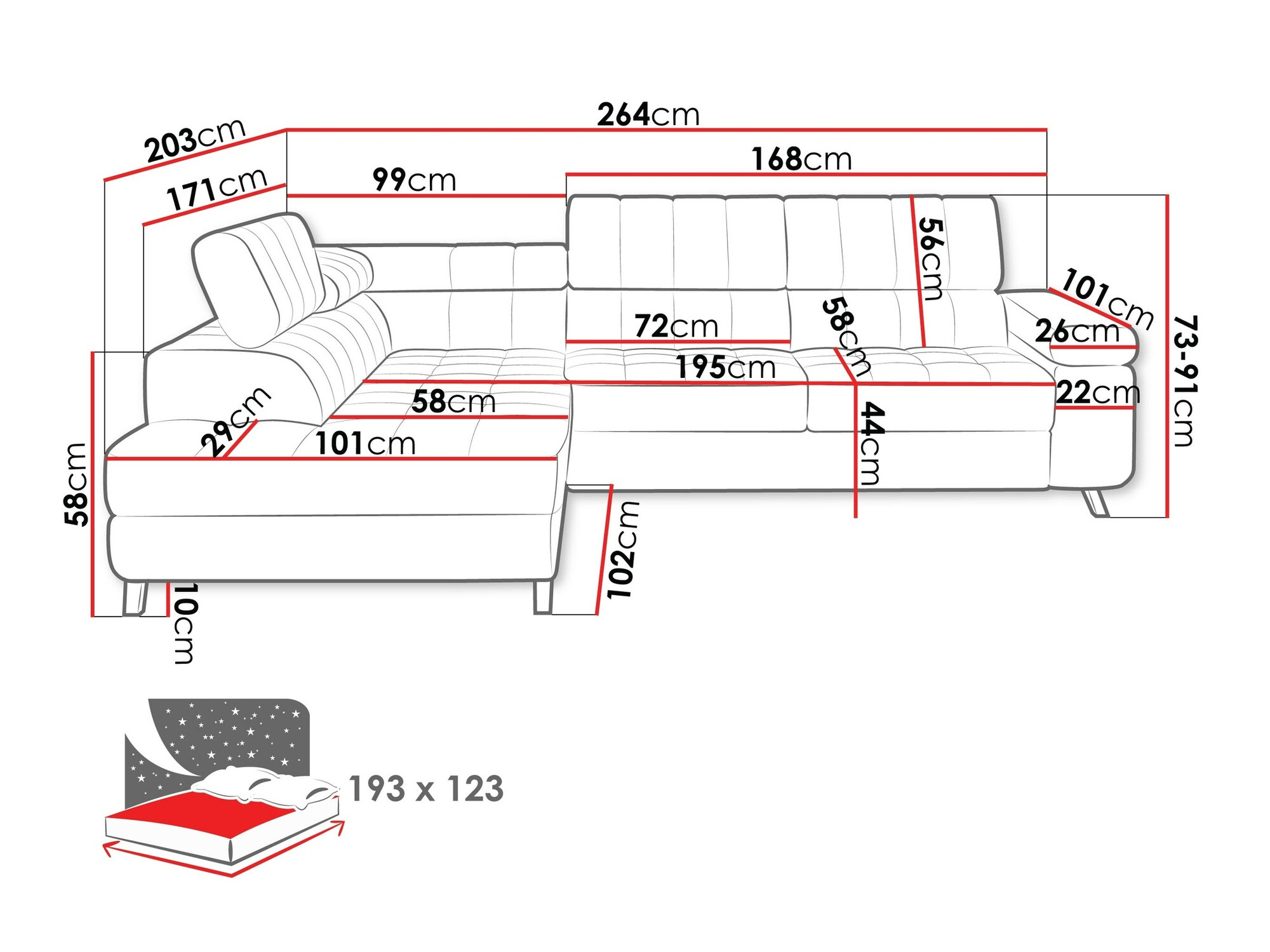 Hoekbank Comfivo 207 (Boucle Abriamo 10)