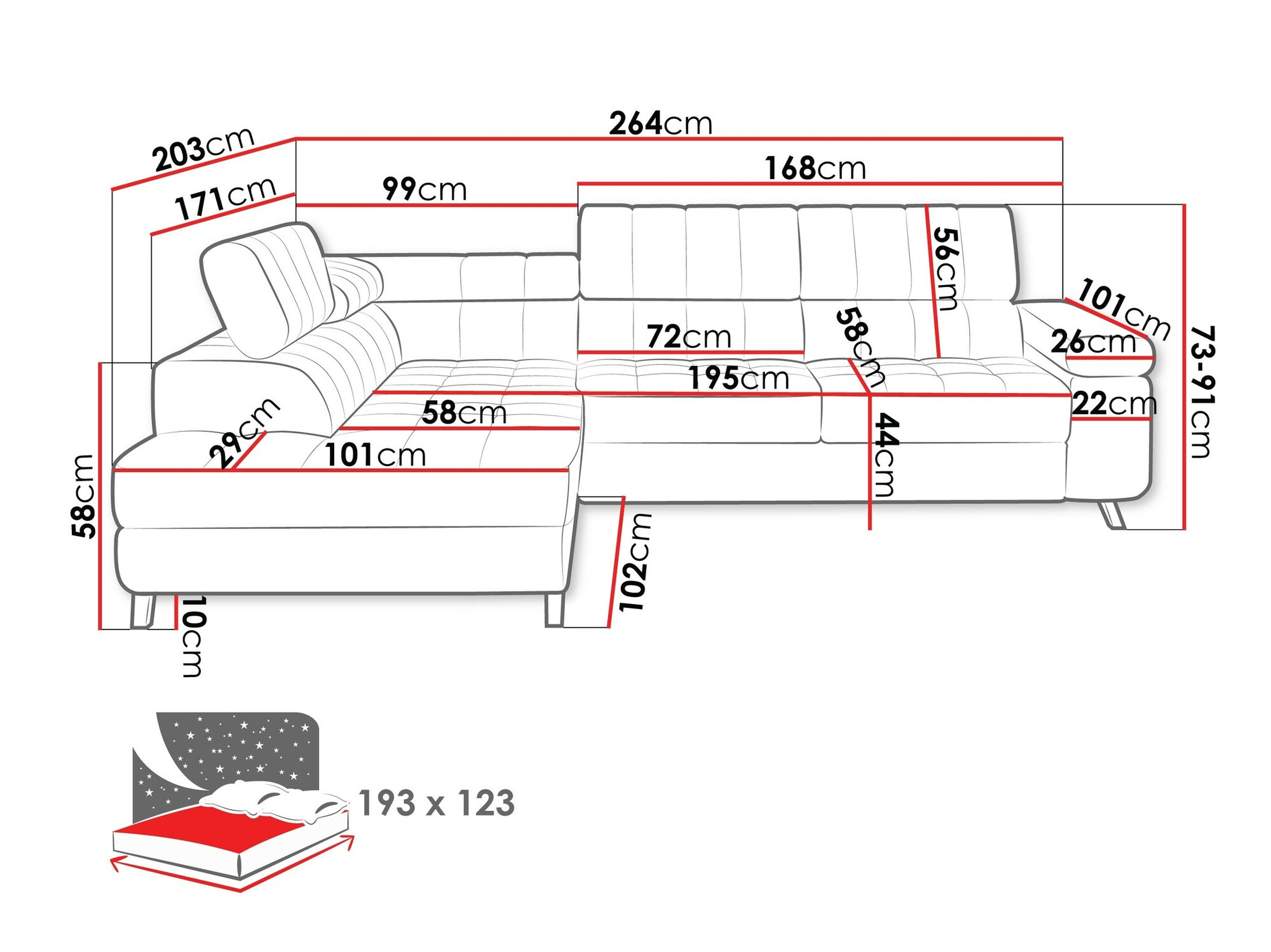 Hoekbank Comfivo 207 (Boucle Abriamo 10)