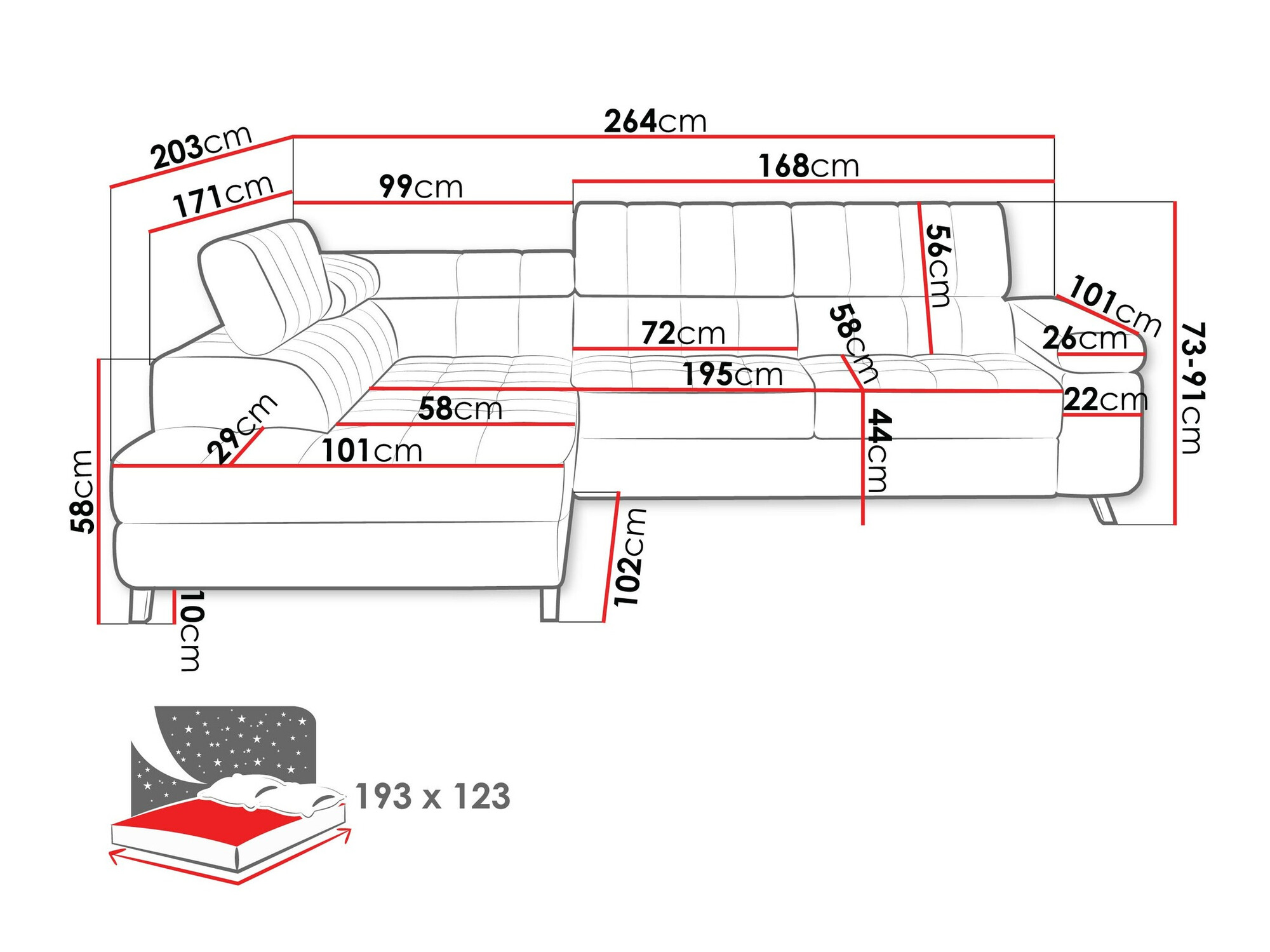 Hoekbank Comfivo 207 (Coral 45)