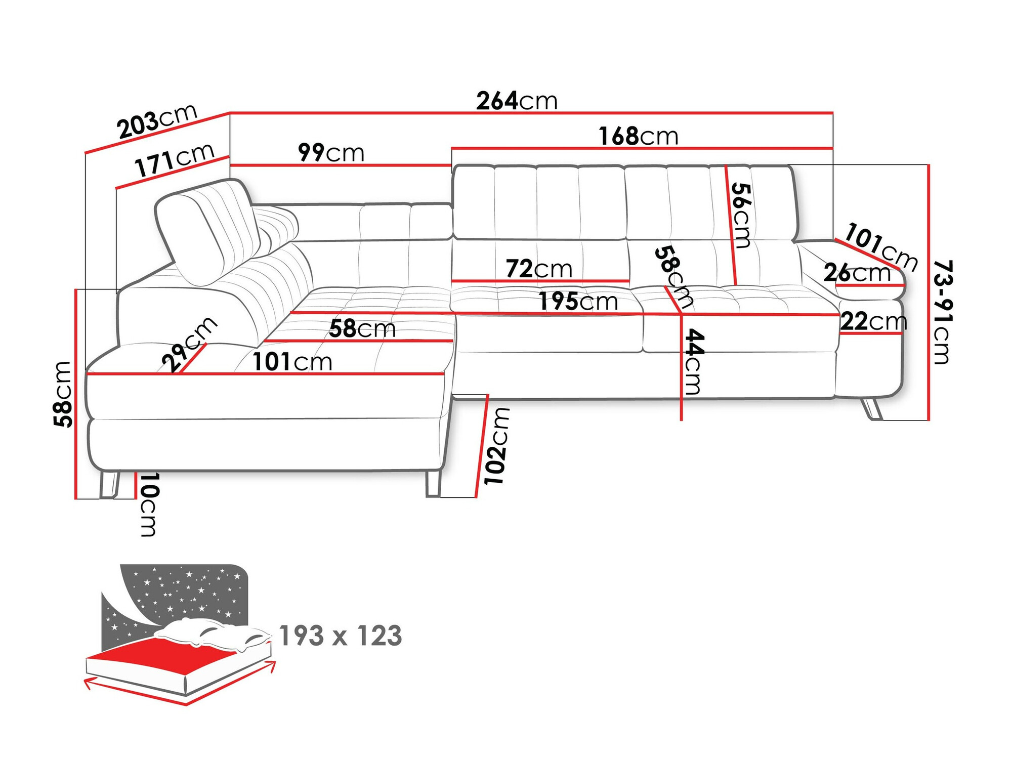 Hoekbank Comfivo 207 (Coral 65)