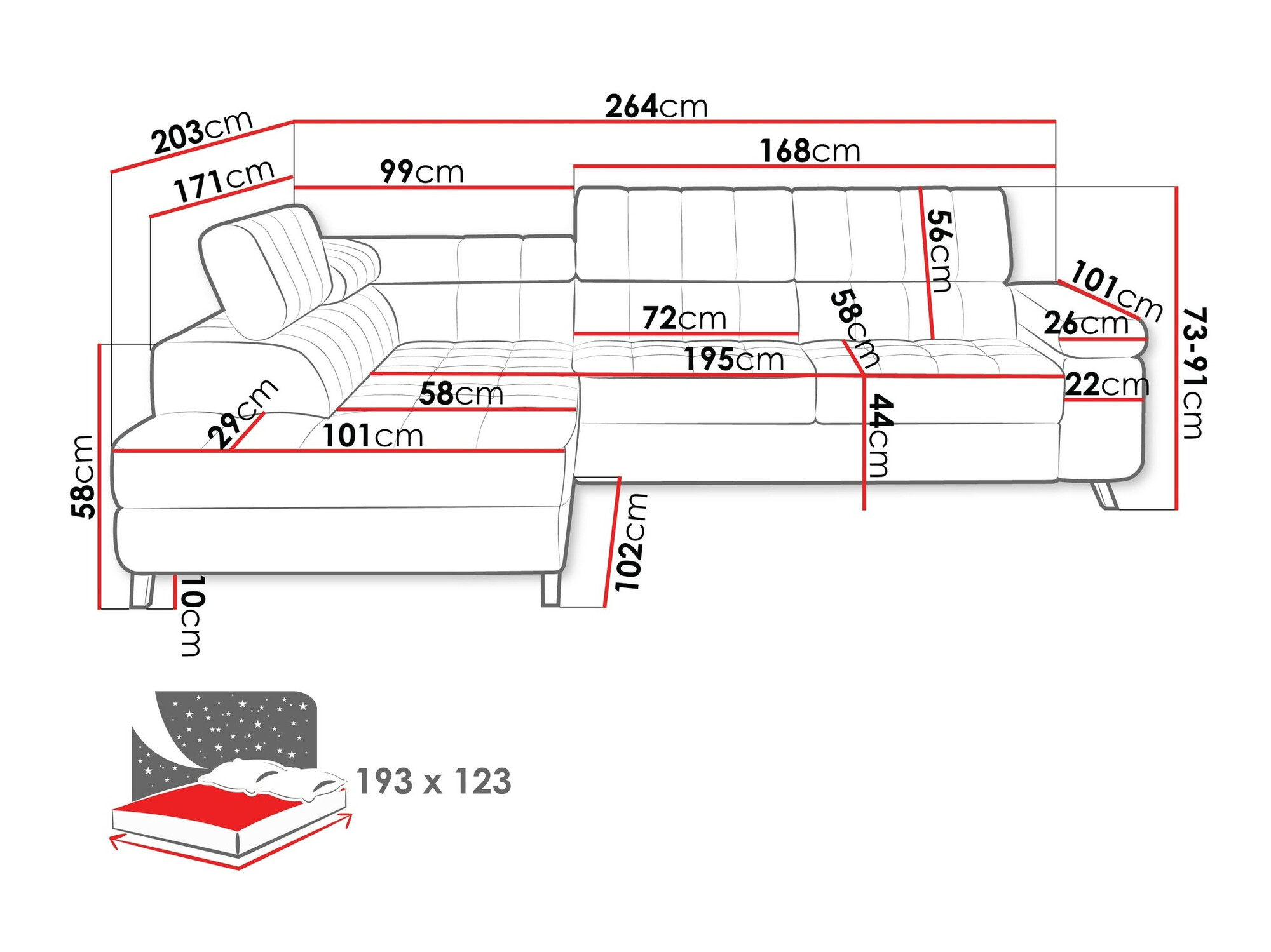 Hoekbank Comfivo 207 (Magic Velvet 2227)