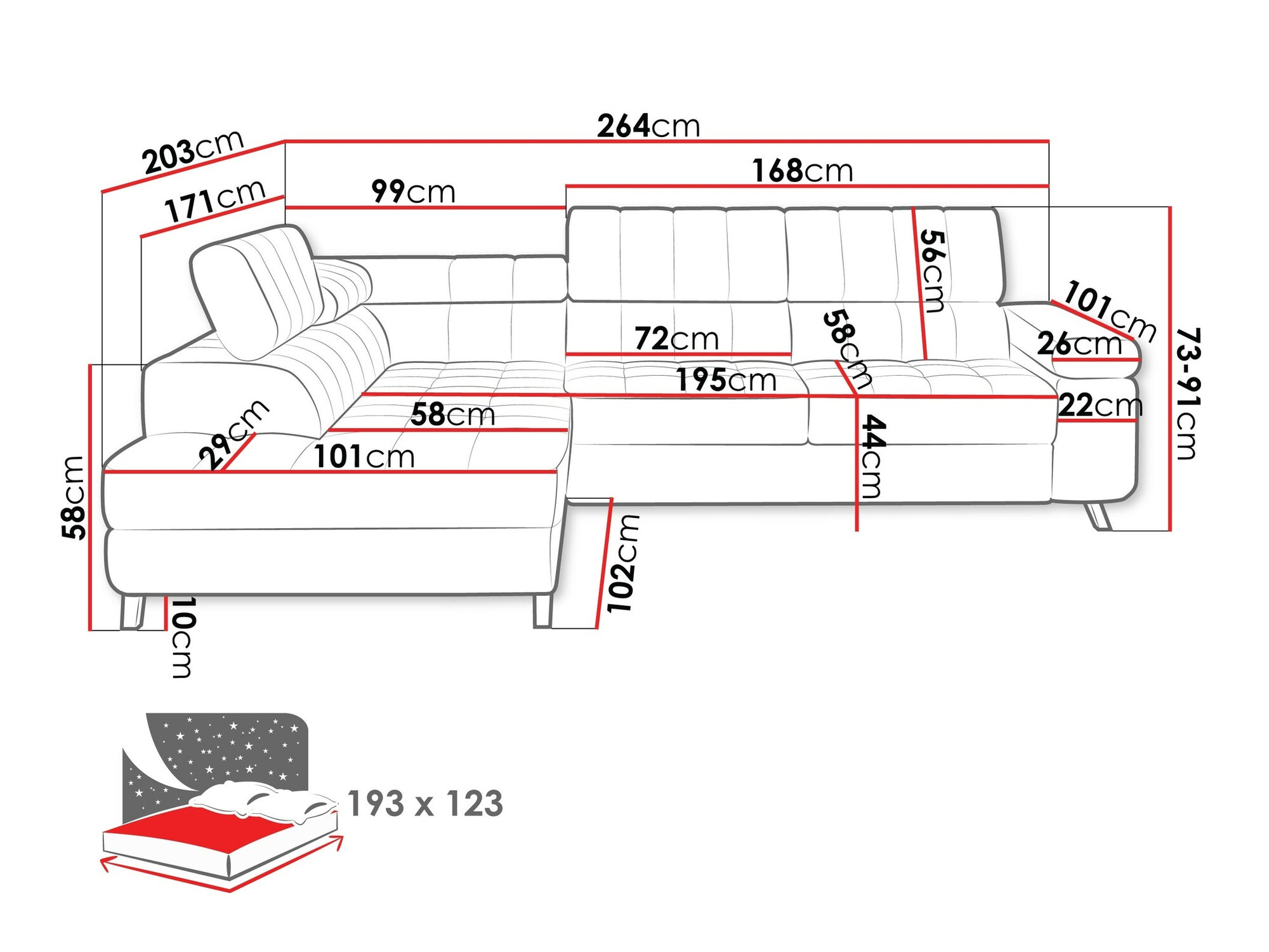 Hoekbank Comfivo 207 (Magic Velvet 2227)