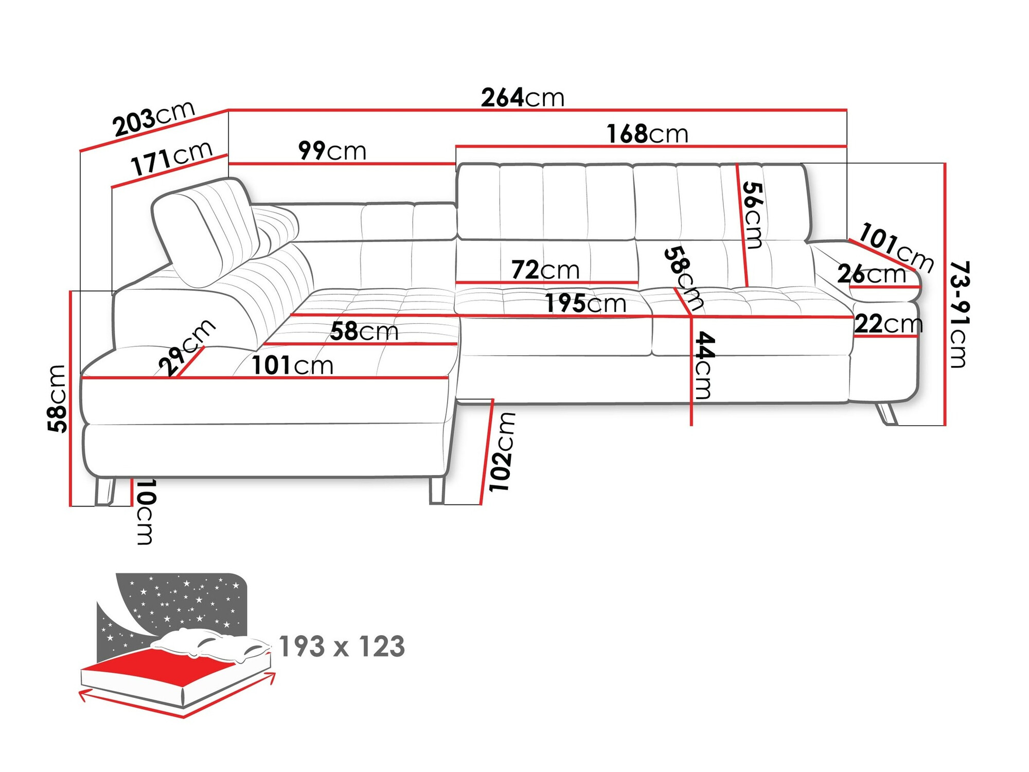Hoekbank Comfivo 207 (Sorriso 22)