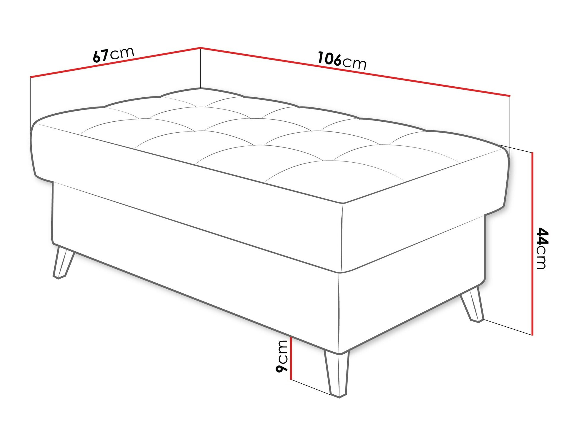 Gestoffeerde hocker Comfivo 236 (Coral 45)