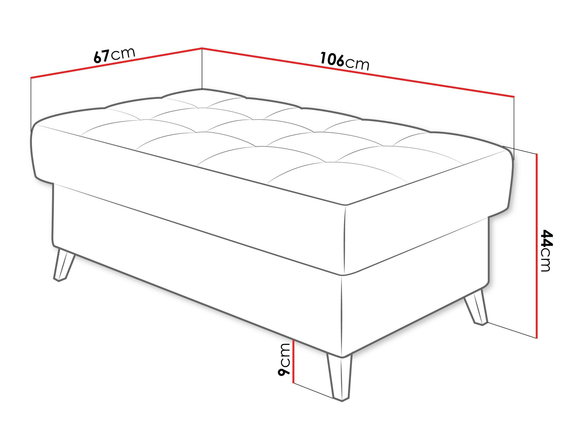 Gestoffeerde hocker Comfivo 236 (Coral 65)