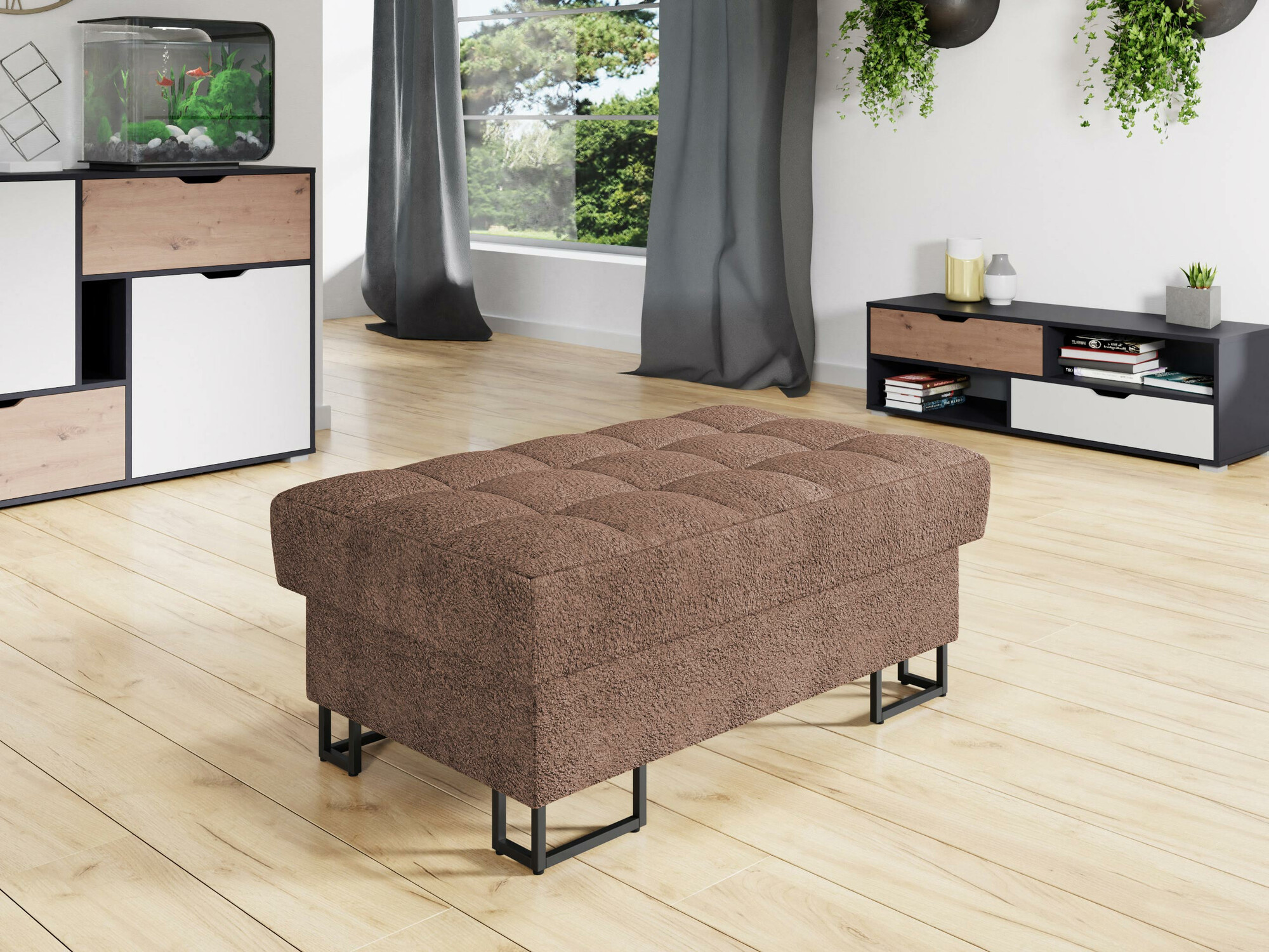 Gestoffeerde hocker Comfivo 237 (Coral 45)