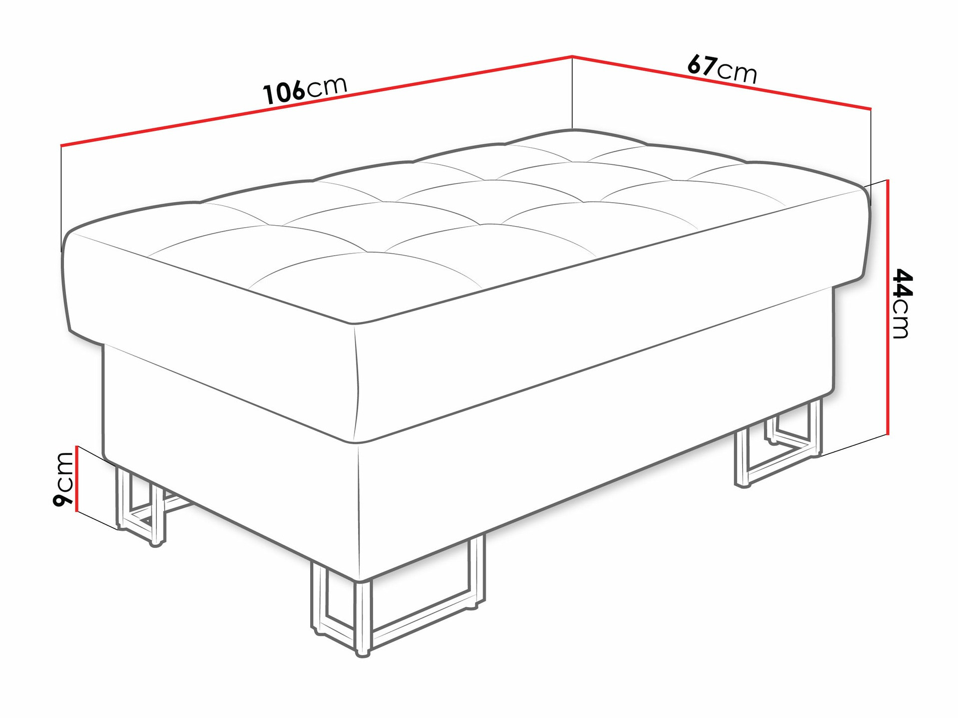 Gestoffeerde hocker Comfivo 237 (Coral 65)