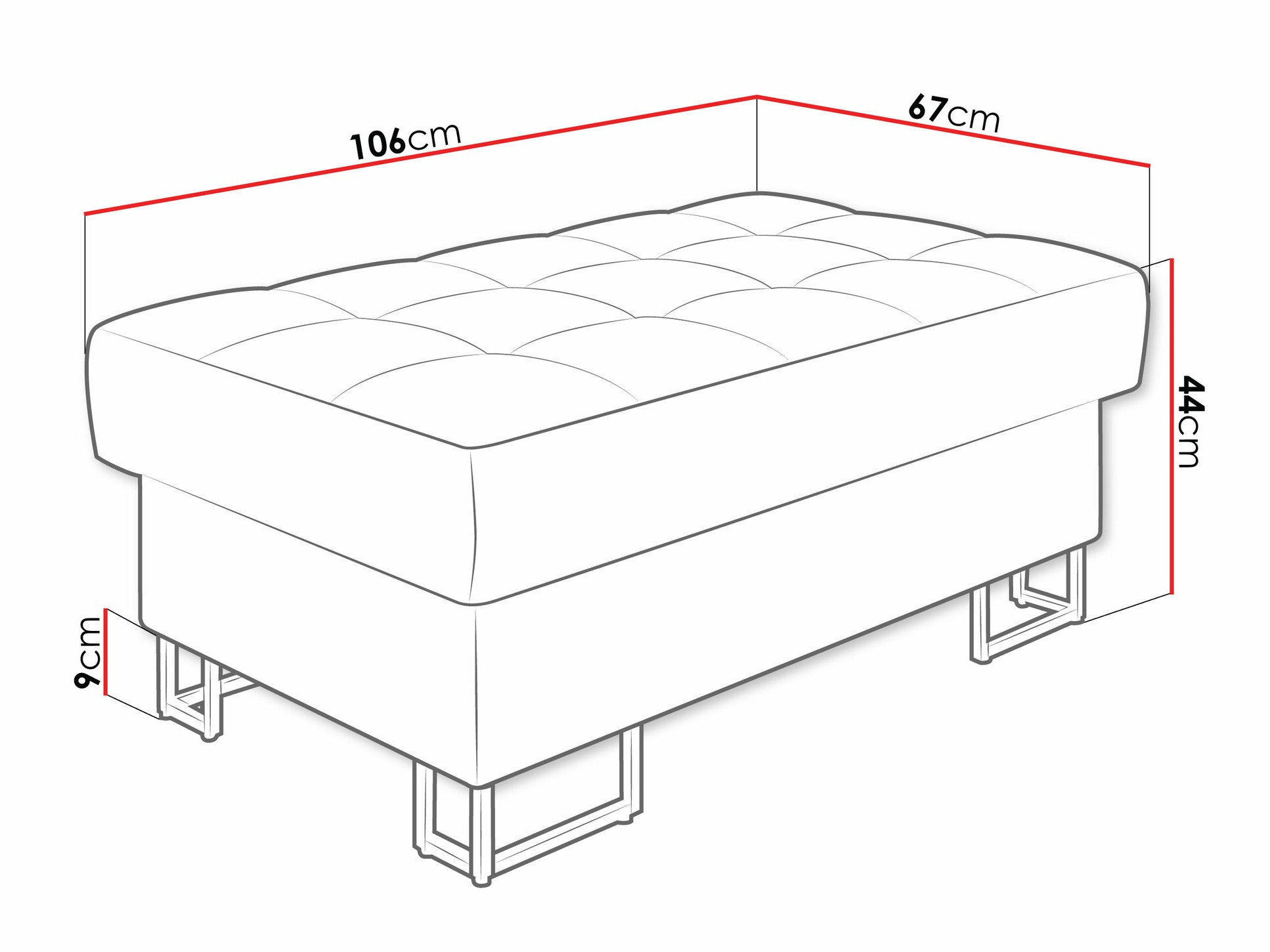 Gestoffeerde hocker Comfivo 237 (Coral 75)