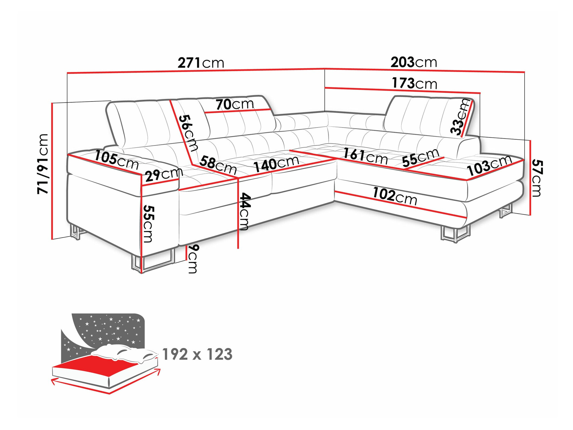 Hoekbank Comfivo 232 (Coral 65)