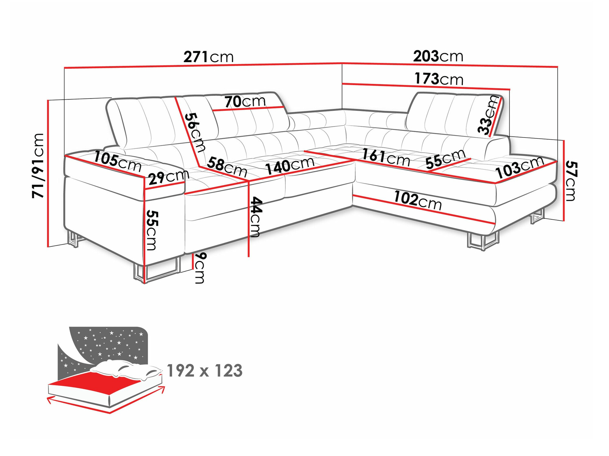 Hoekbank Comfivo 232 (Coral 75)