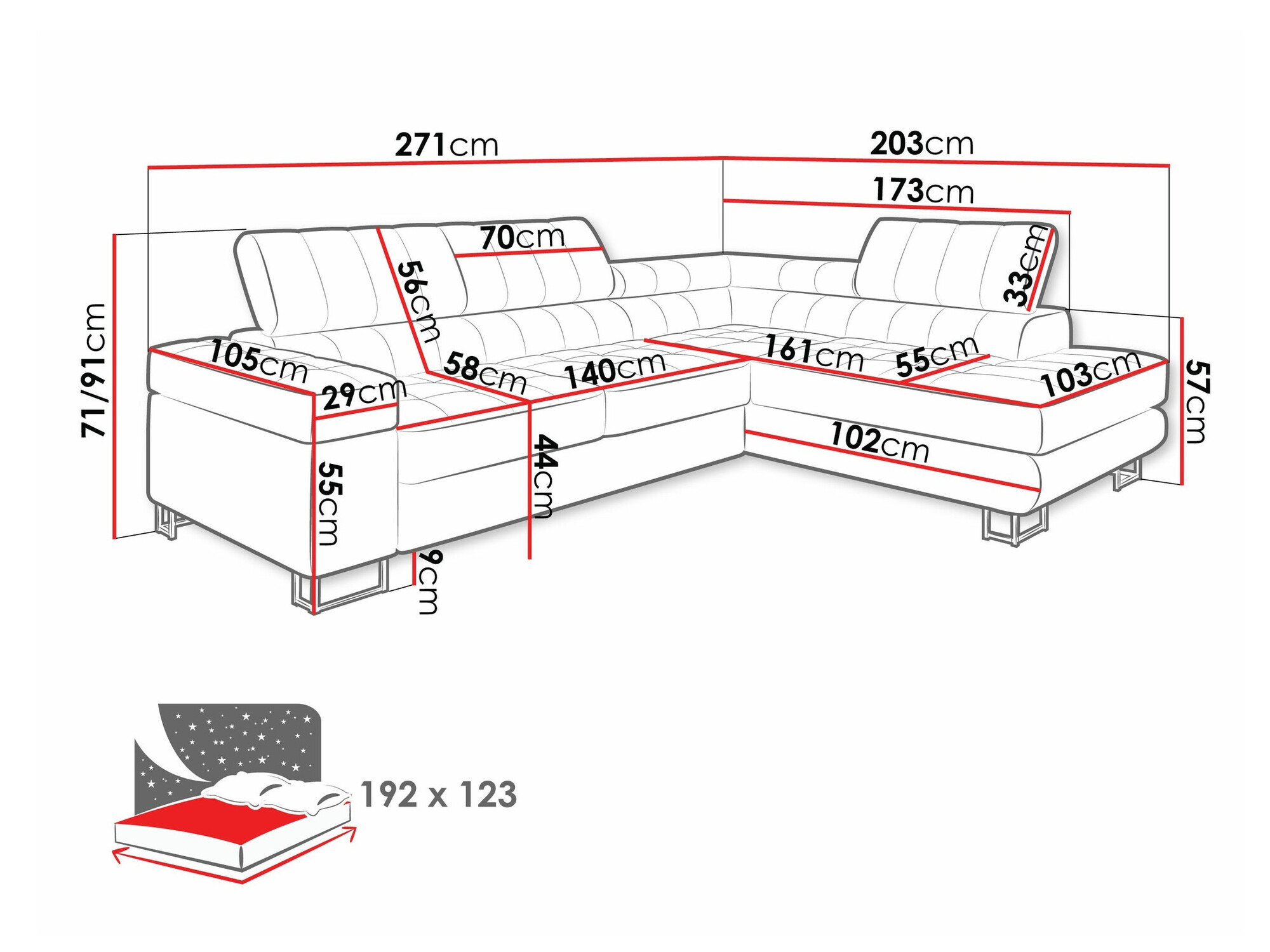 Hoekbank Comfivo 232 (Magic Velvet 2217)