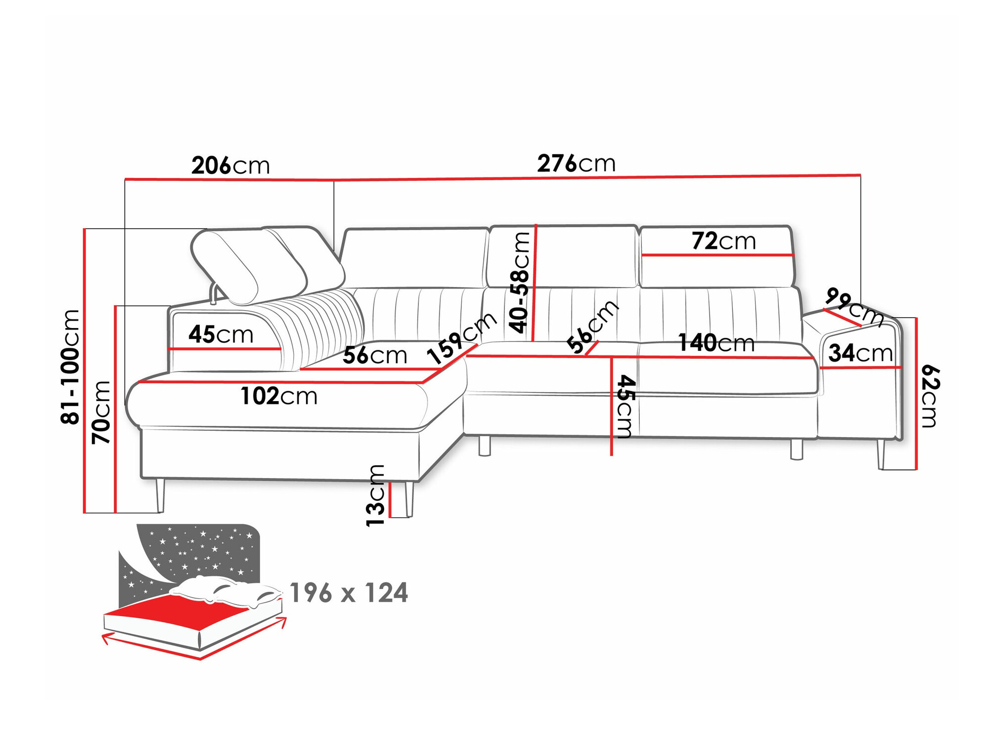 Hoekbank Comfivo 446 (Coral 65)