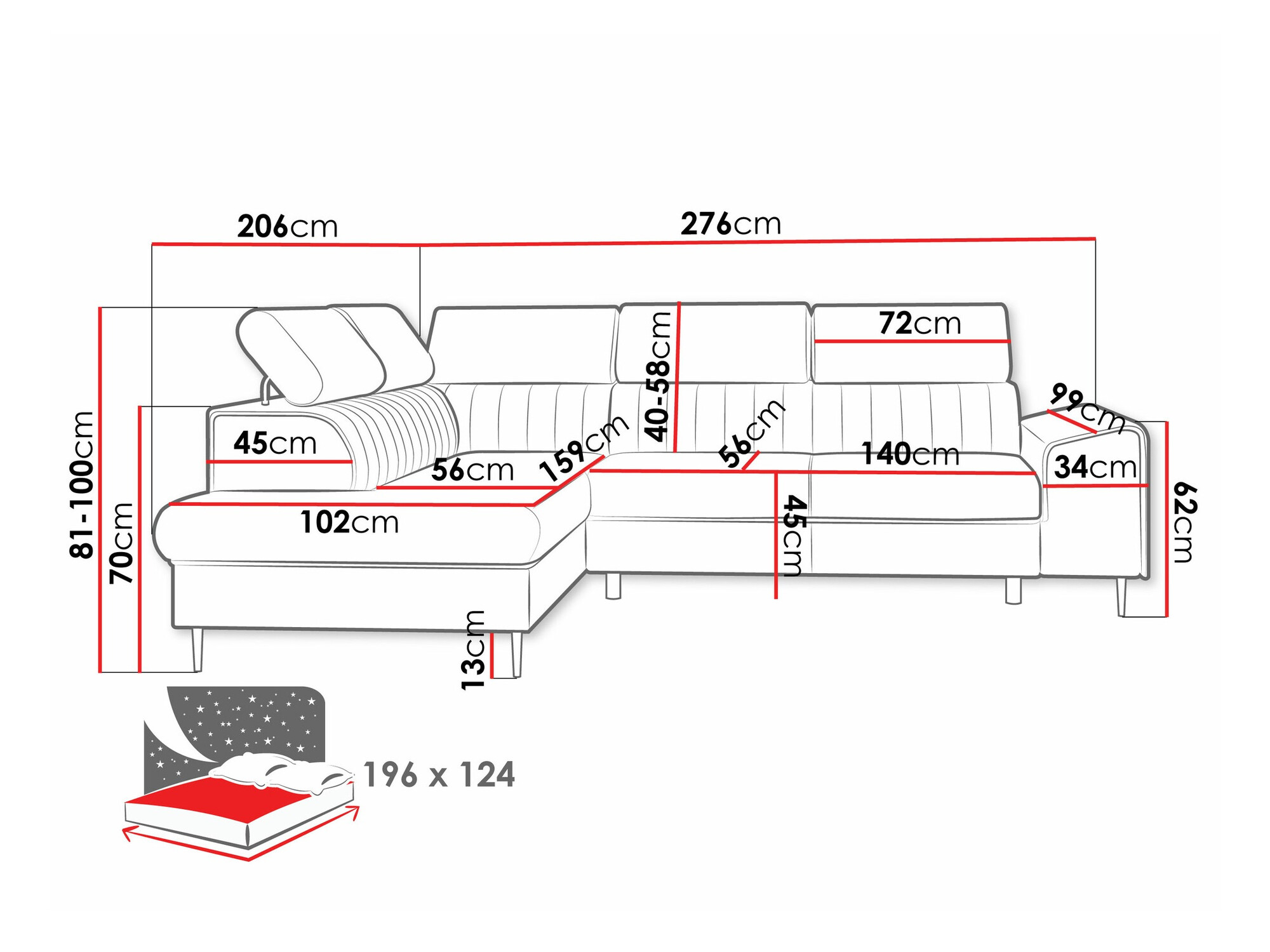Hoekbank Comfivo 446 (Coral 75)