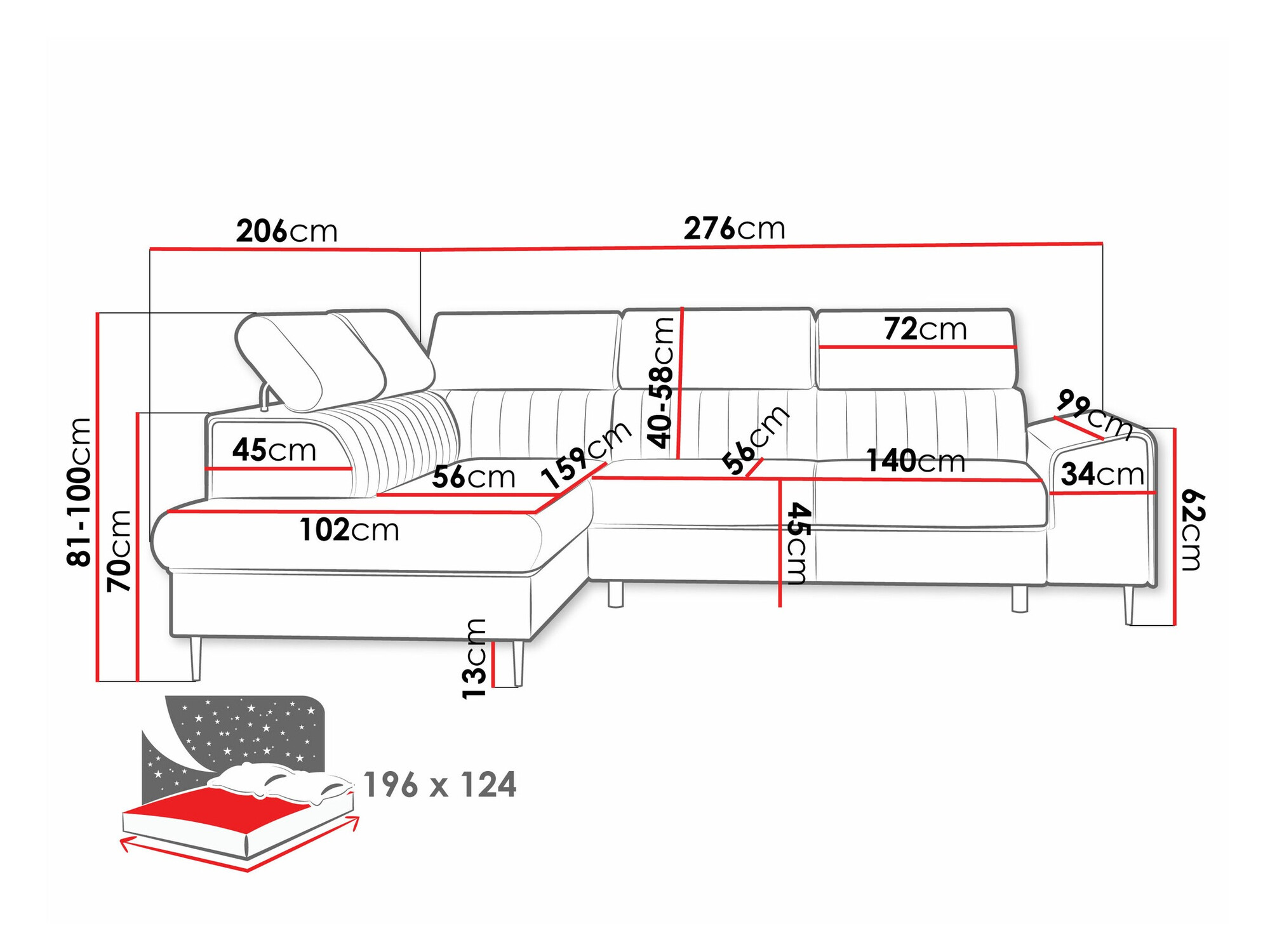 Hoekbank Comfivo 446 (Magic Velvet 2219)